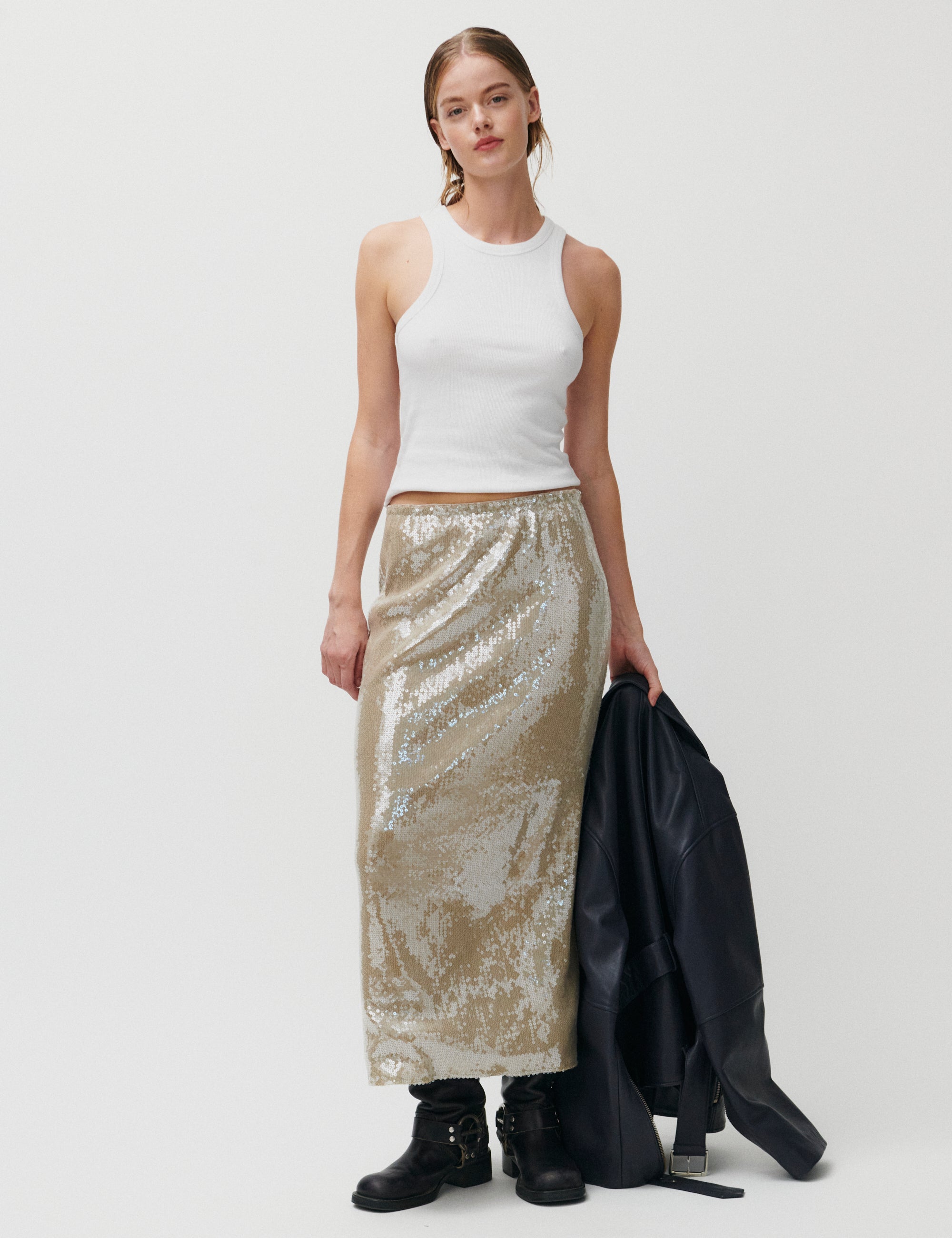 2NDDAY 2ND Cleon - Ombre Sequins Skirt 141106 Peyote