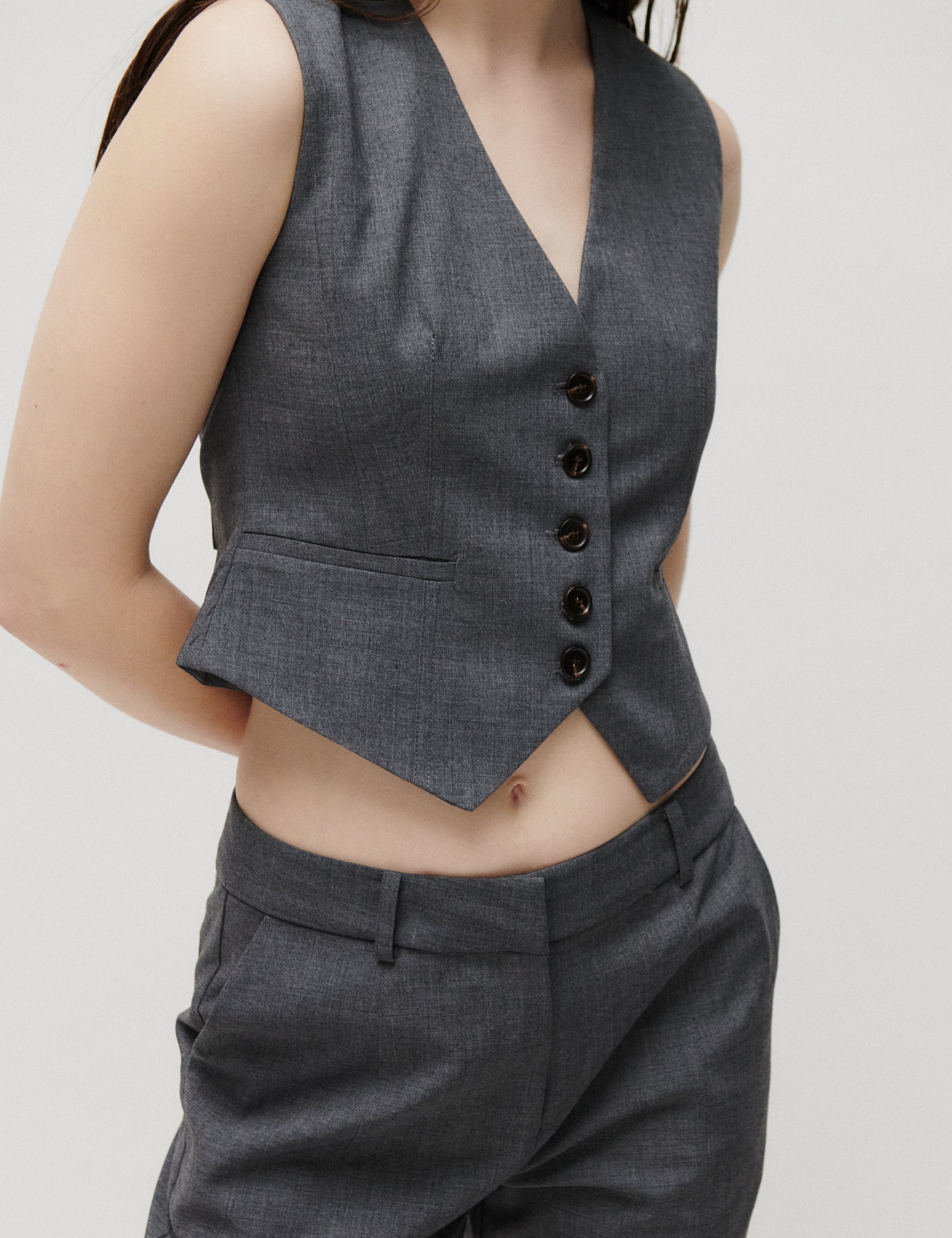 2NDDAY 2ND Hattoria - Melange Suiting Pants 420129 Light Grey Melange