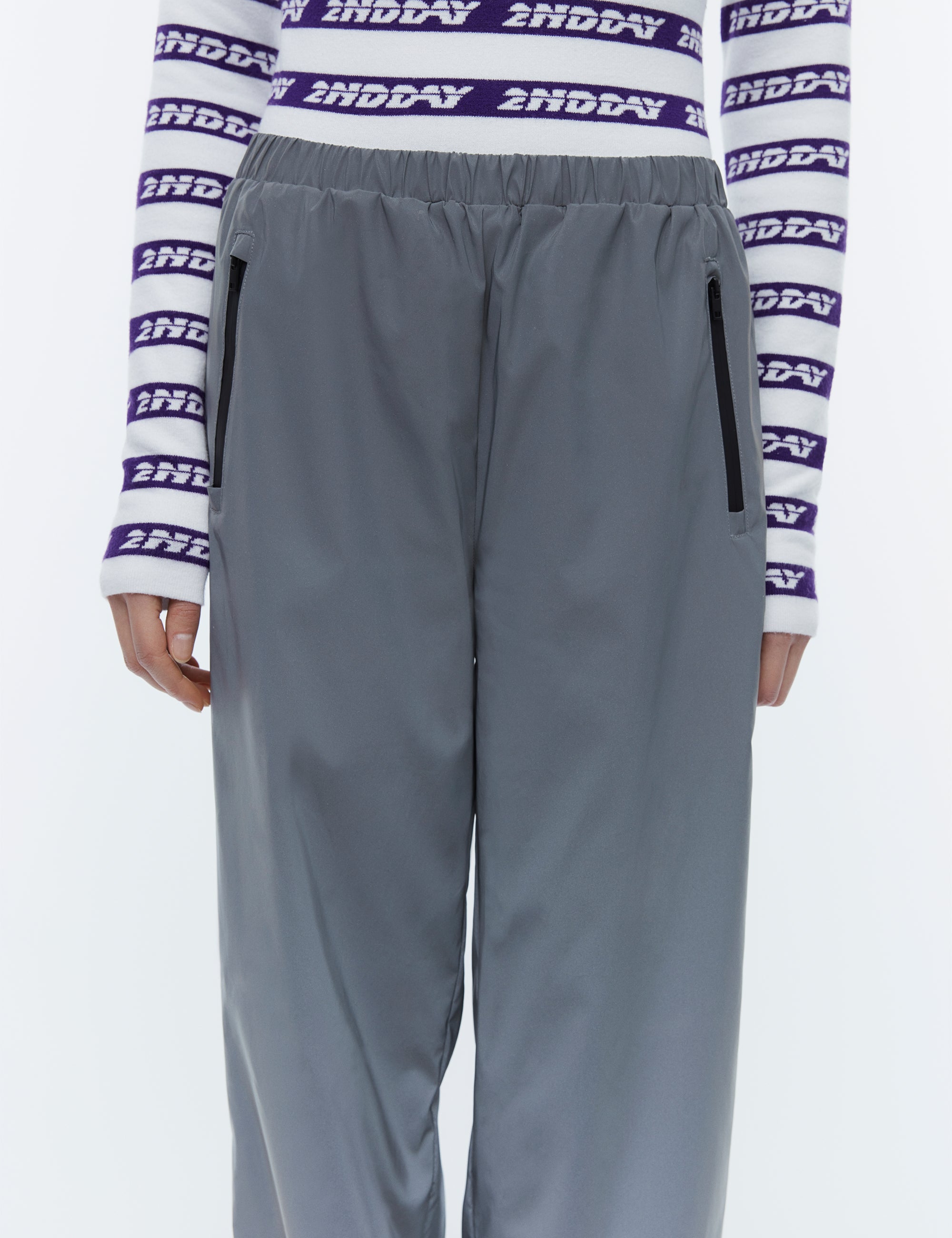 2NDDAY 2ND Jimmy - Reflective Pants 420124 Reflective Grey