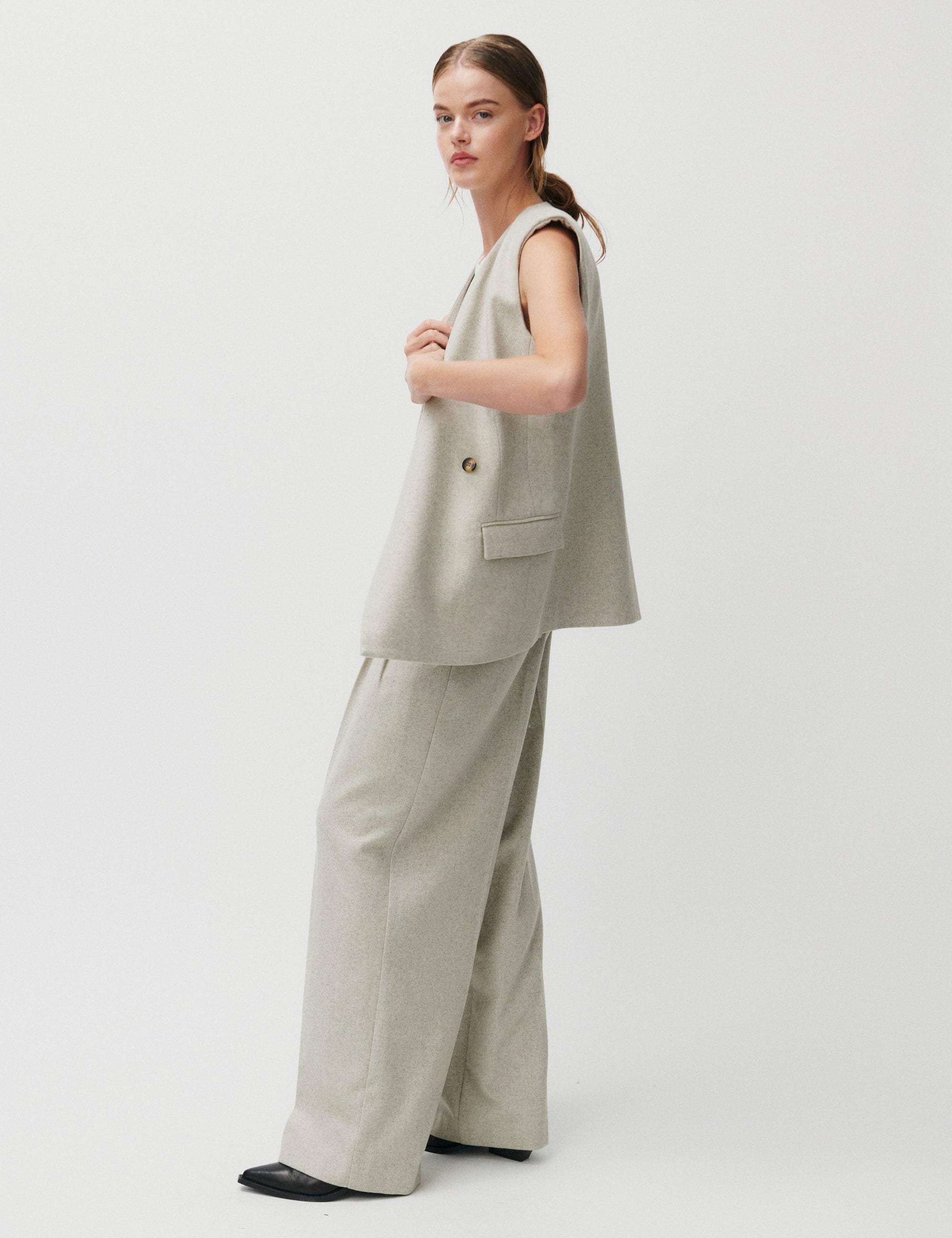 2NDDAY 2ND Jules - Herringbone suiting Waistcoat 161305 String