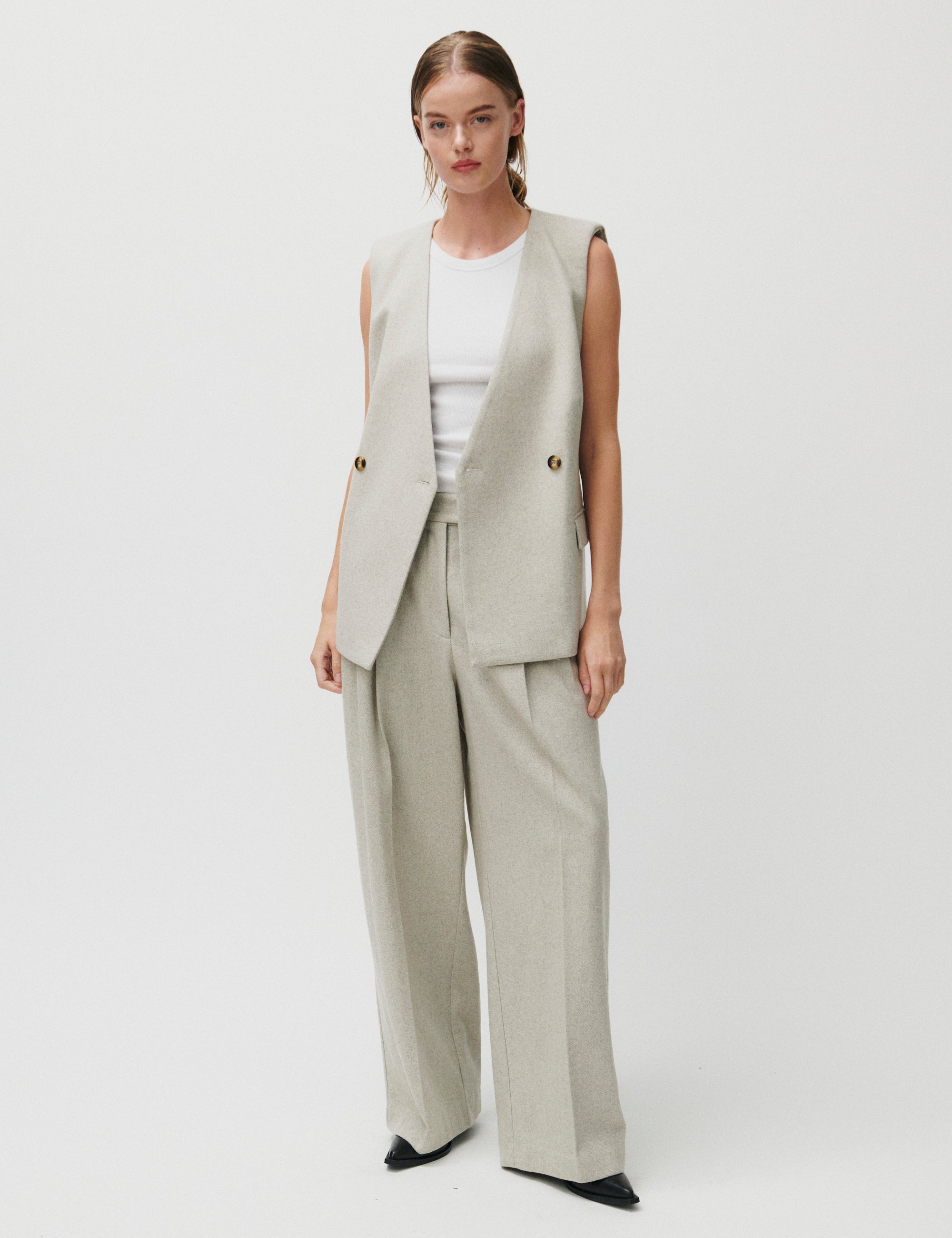 2NDDAY 2ND Jules - Herringbone suiting Waistcoat 161305 String