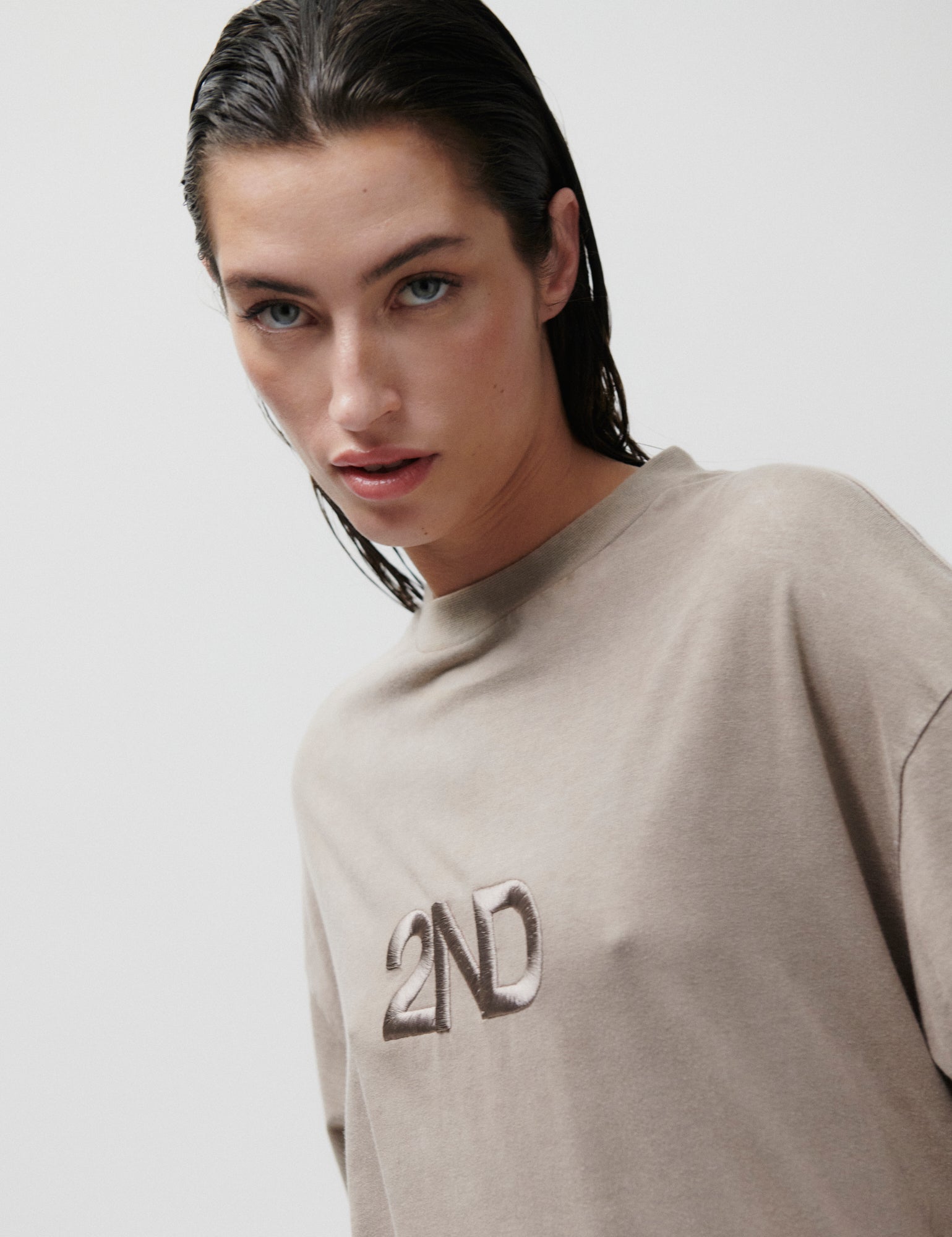 2NDDAY 2ND Ken TT - Overwashed Jersey Tops & T-Shirts 161105 Plaza Taupe