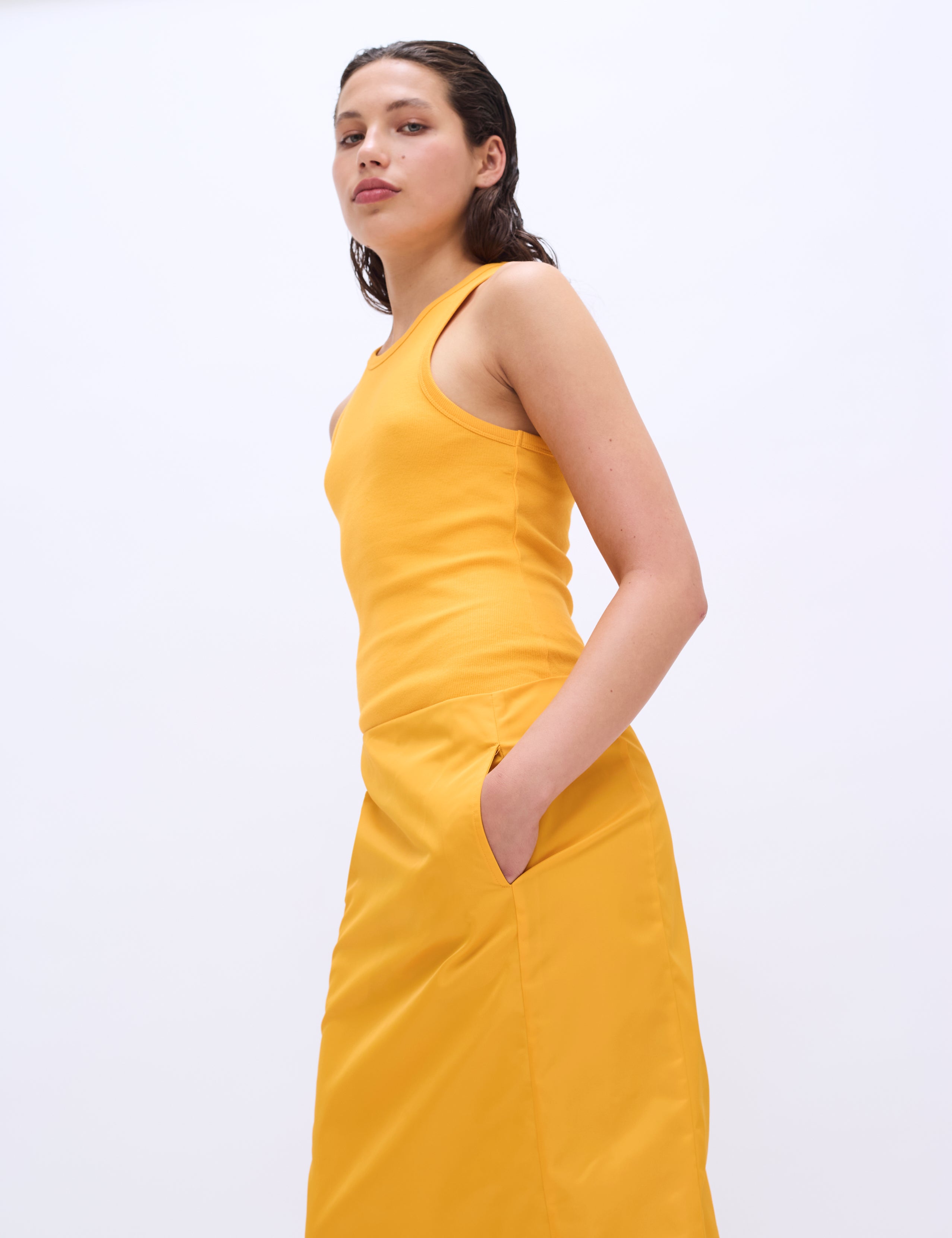 2NDDAY 2ND Purity TT - Daily Cotton Rib Tops & T-Shirts 141064 SAFFRON