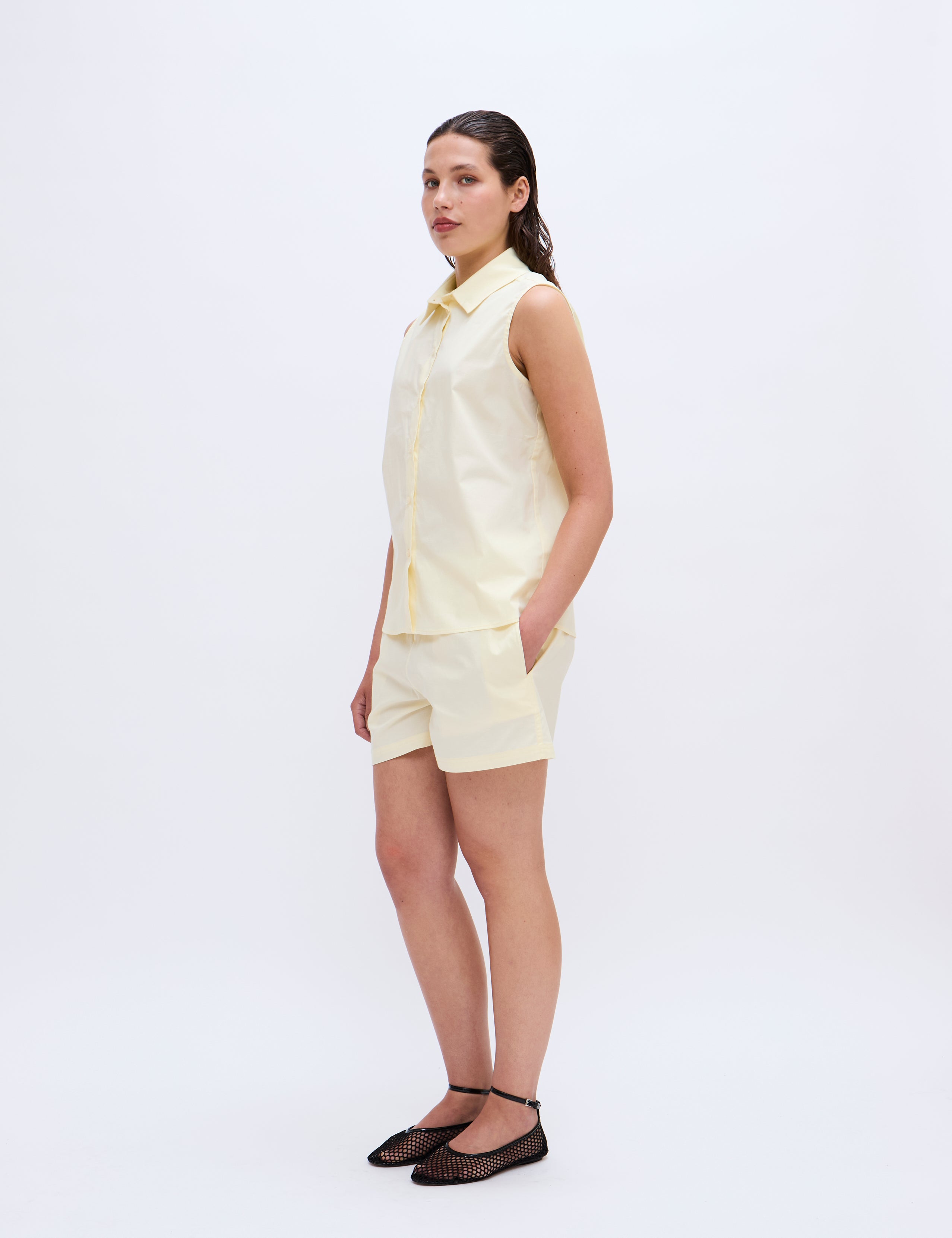 2NDDAY 2ND Ray - Poplin Shorts 110617 Transparent Yellow