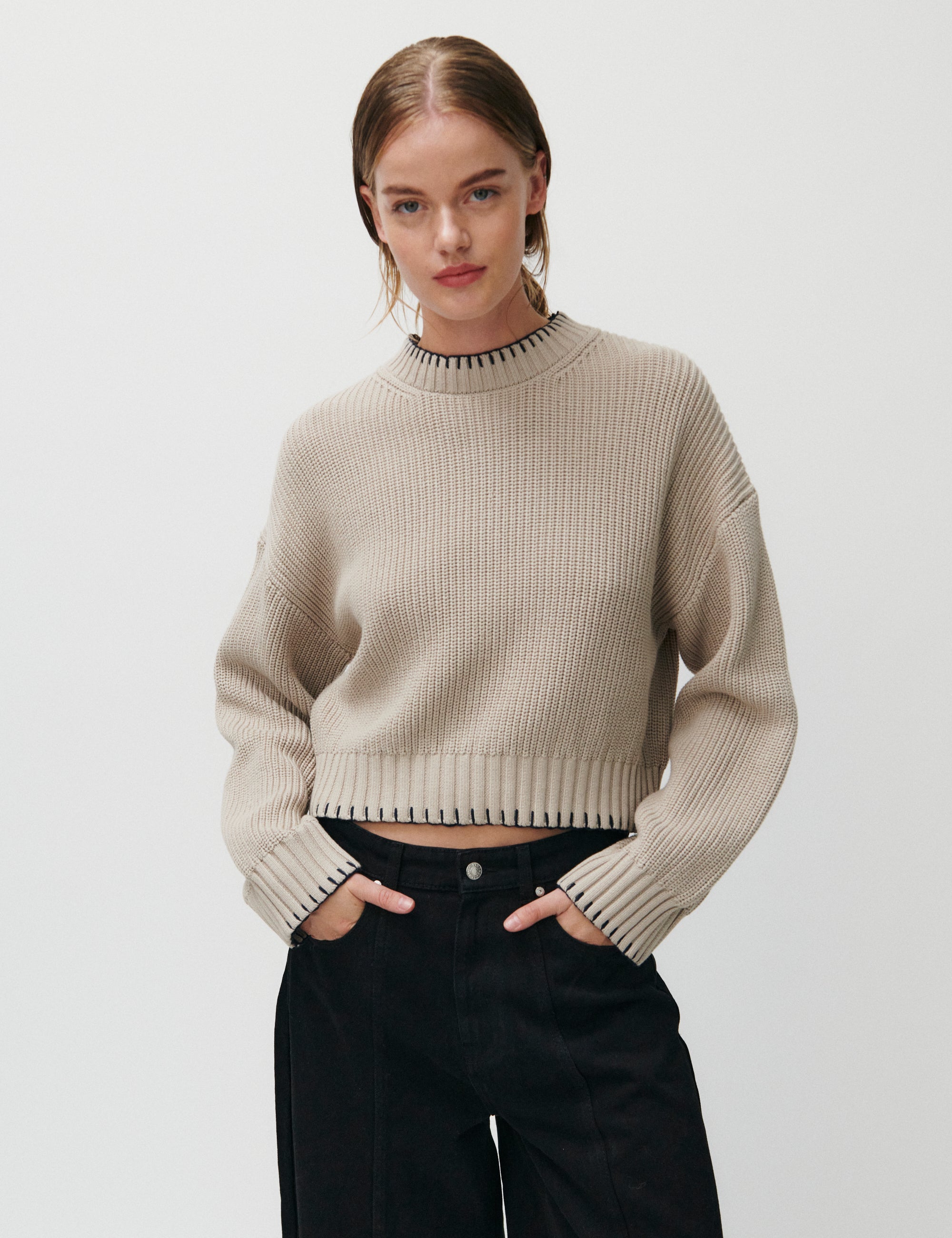 2NDDAY 2ND Serris - Defined Cotton Ribs Pullover 141106 Peyote