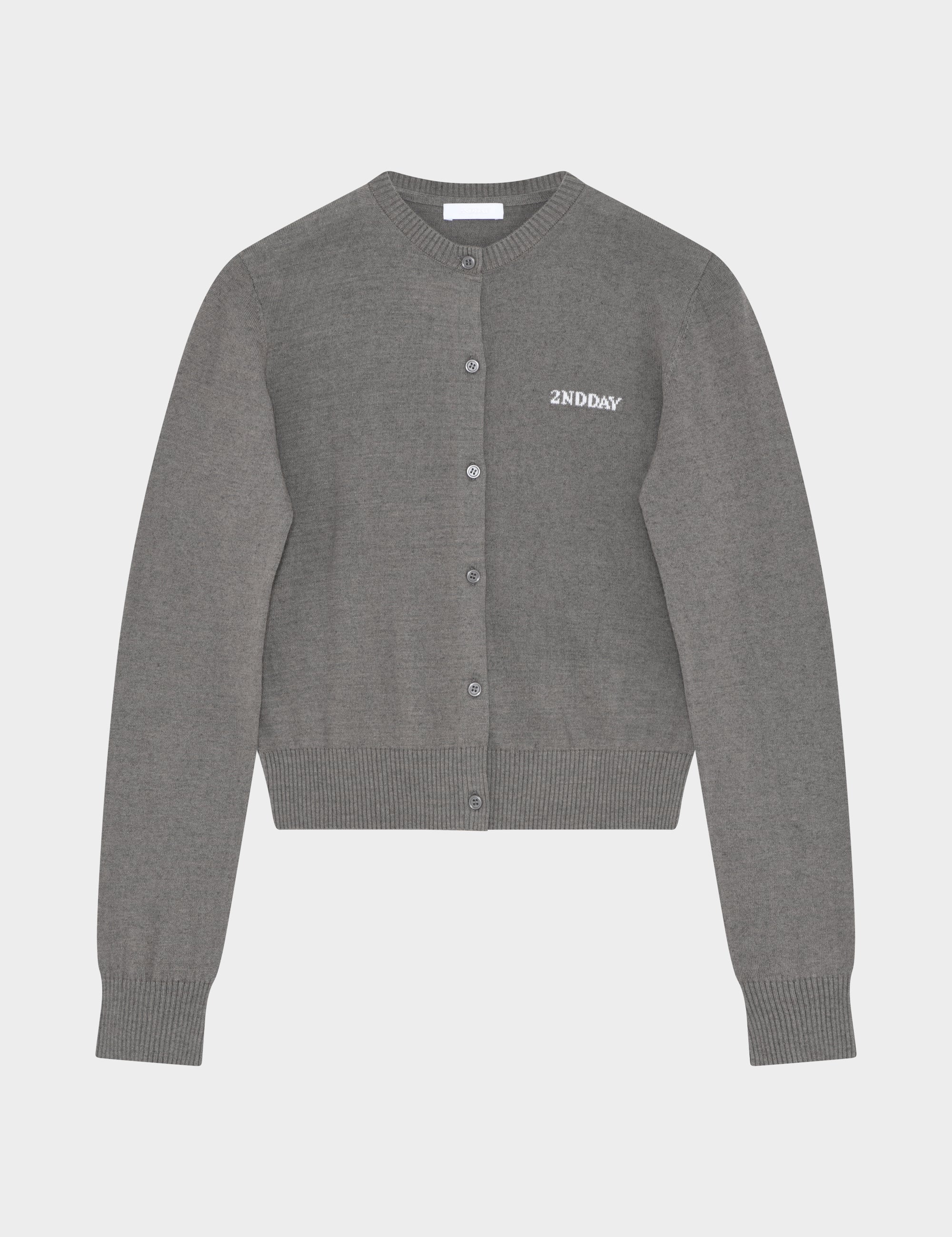 2NDDAY 2ND Vinny - Soft Wool Blend Cardigan 180403 Dark Gull Gray