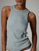 Alisson - Classic Rib - Top - Light Grey Melange