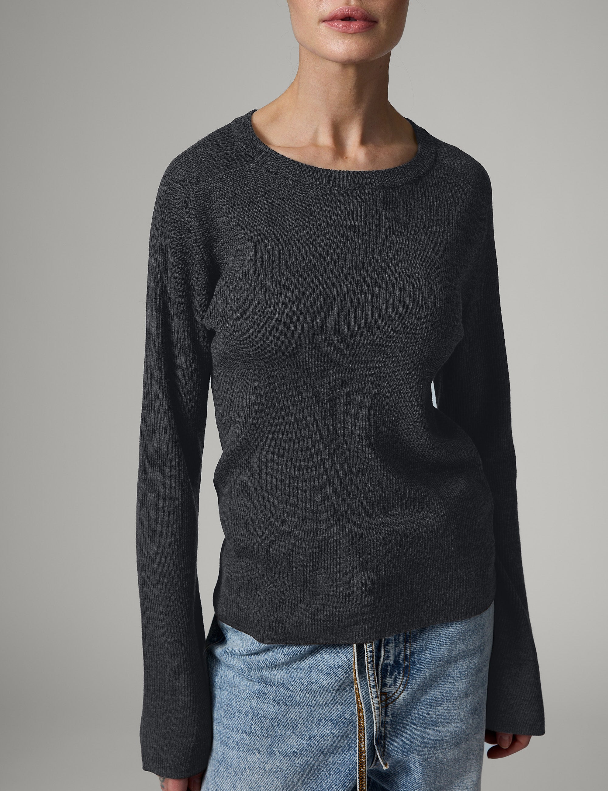 DAY Birger ét Mikkelsen Anabelle Rib - Daily Elements - Pullover Pullover 500003 Dark Grey Melange