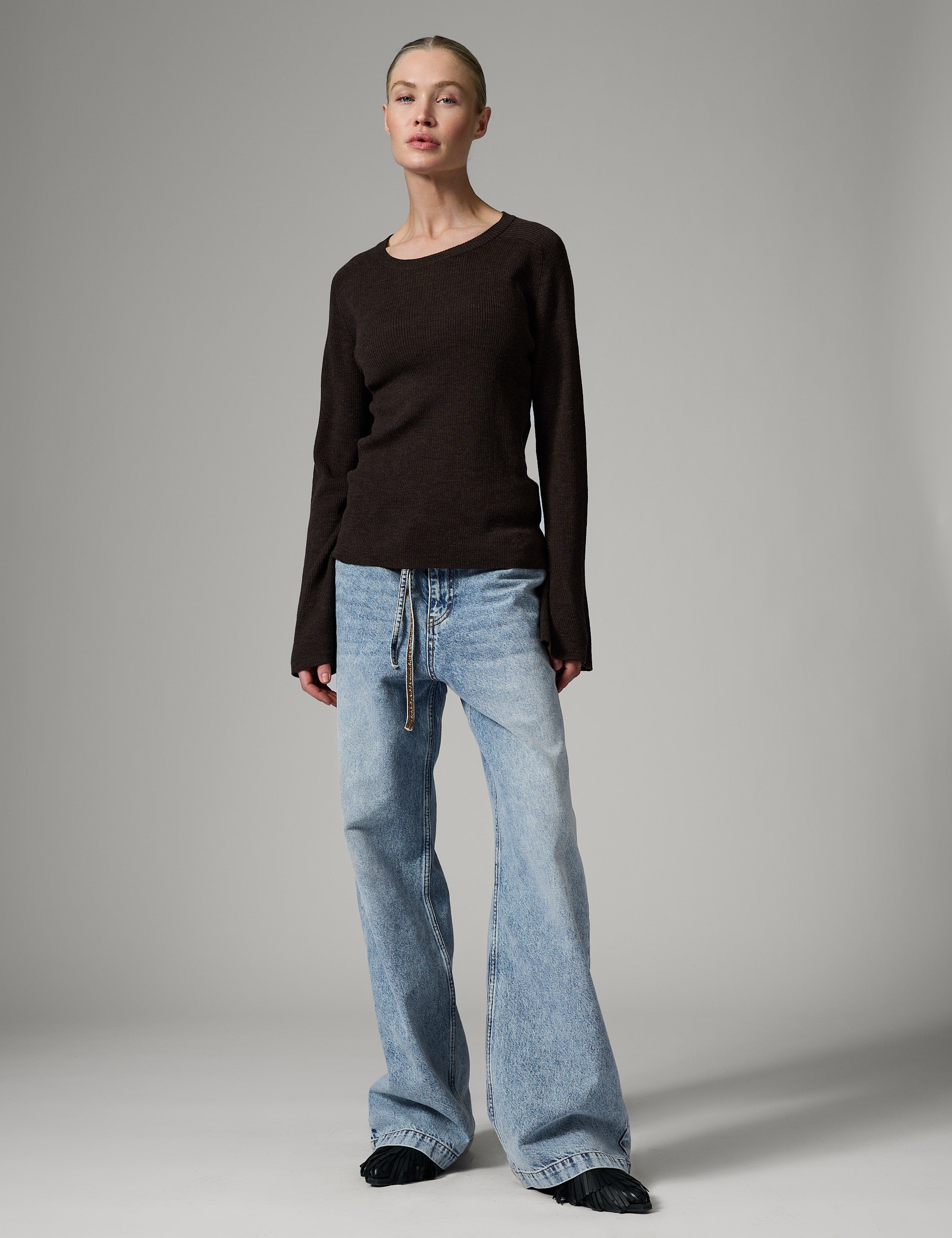 DAY Birger ét Mikkelsen Anabelle Rib - Daily Elements - Pullover Pullover 500116 DARK BROWN MELANGE