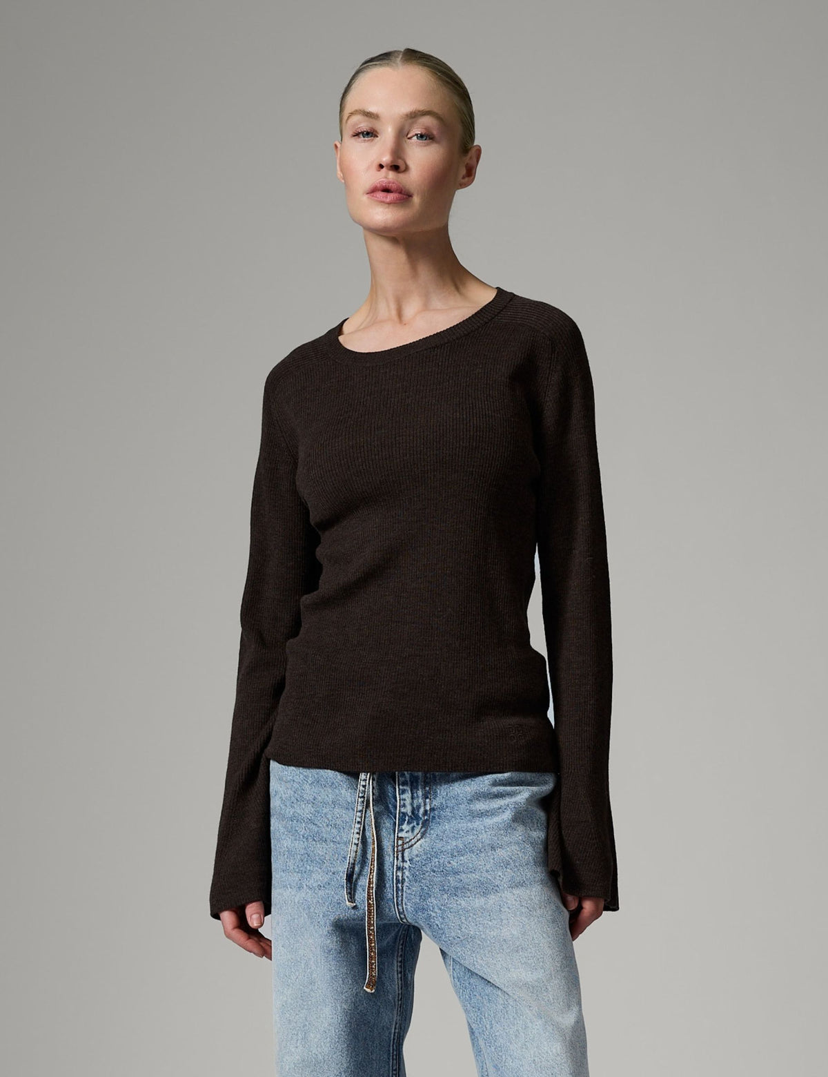 DAY Birger ét Mikkelsen Anabelle Rib - Daily Elements - Pullover Pullover 500116 DARK BROWN MELANGE