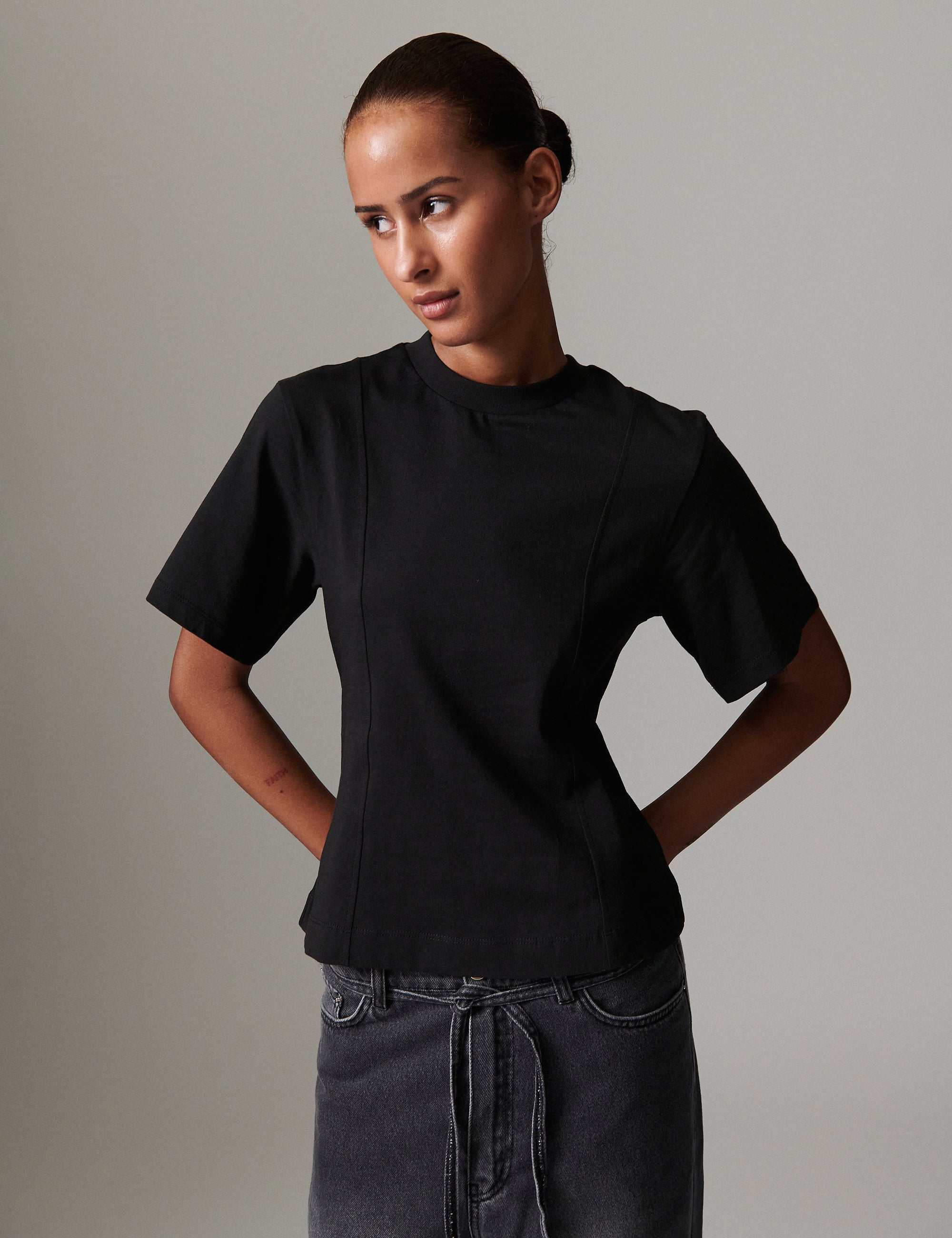 DAY Birger ét Mikkelsen Arsema - Heavy Jersey Tops & T-Shirts 190303 BLACK