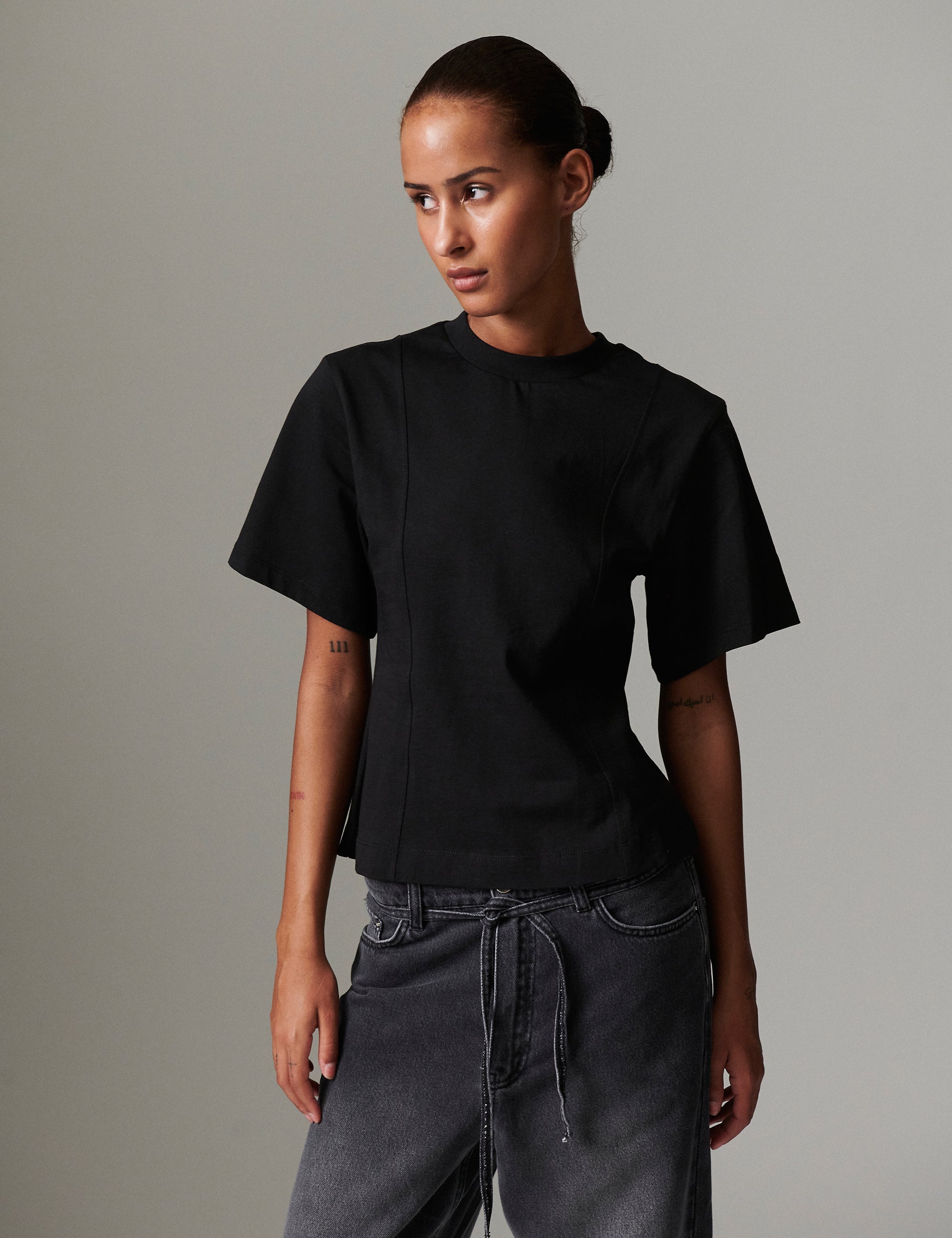 DAY Birger ét Mikkelsen Arsema - Heavy Jersey Tops & T-Shirts 190303 BLACK