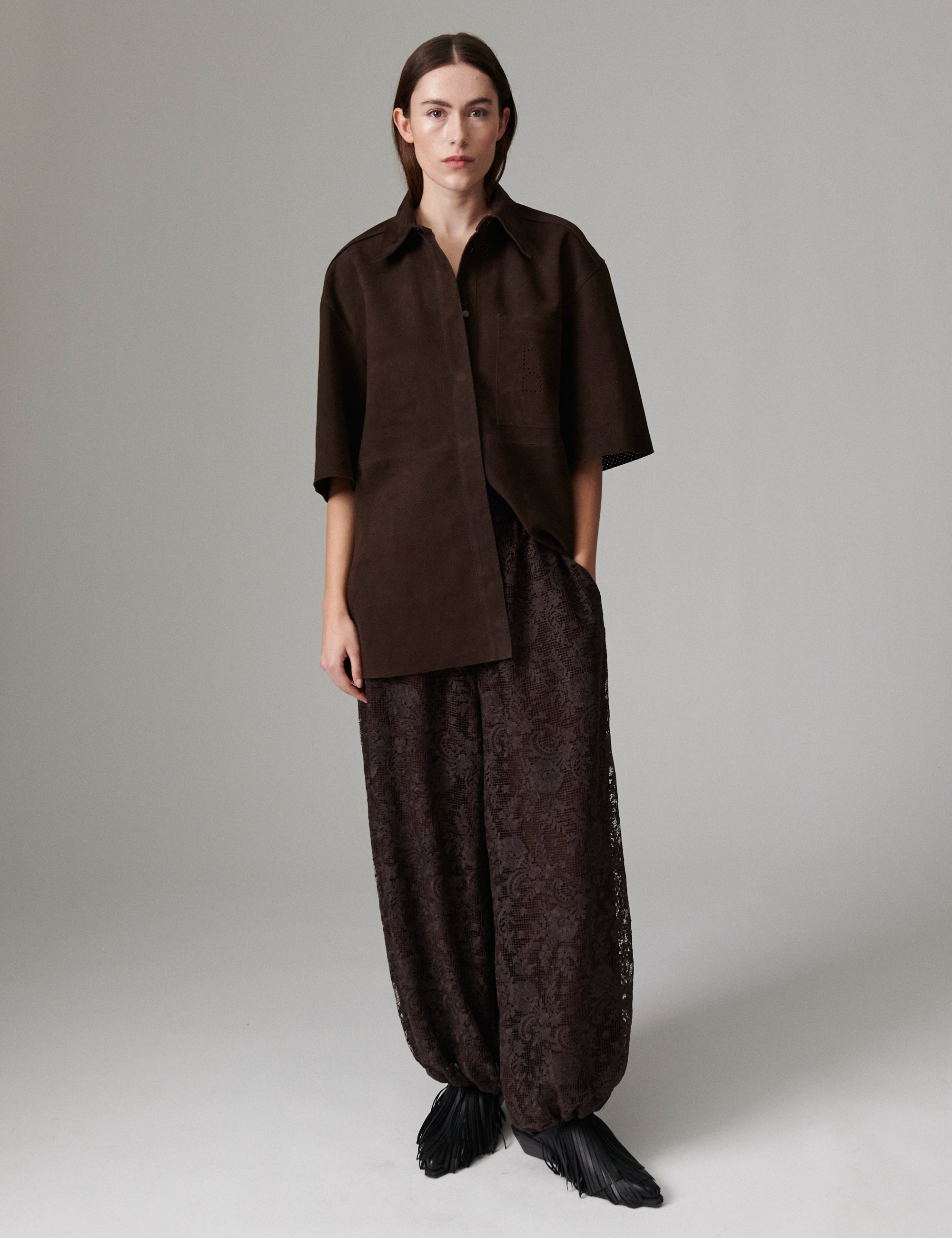 DAY Birger ét Mikkelsen Barbo - Day Crochet - Pants Pants 190915 Coffee Bean
