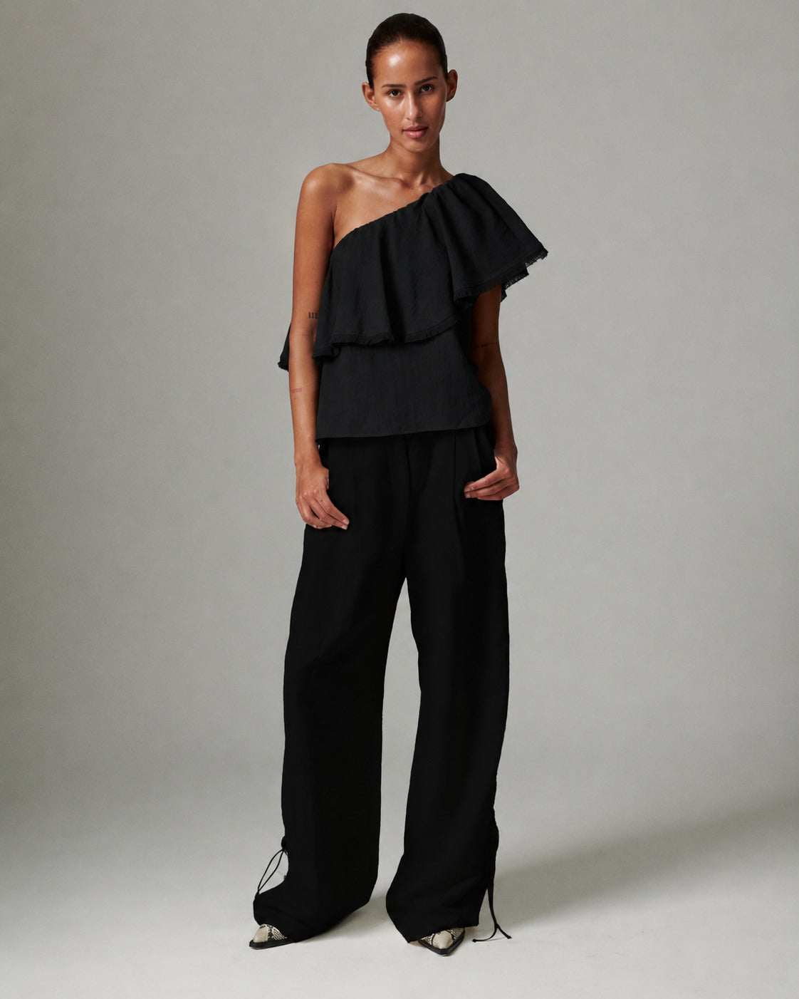 DAY Birger ét Mikkelsen Belle - Contrast Linen - Pants Pants 190303 Black