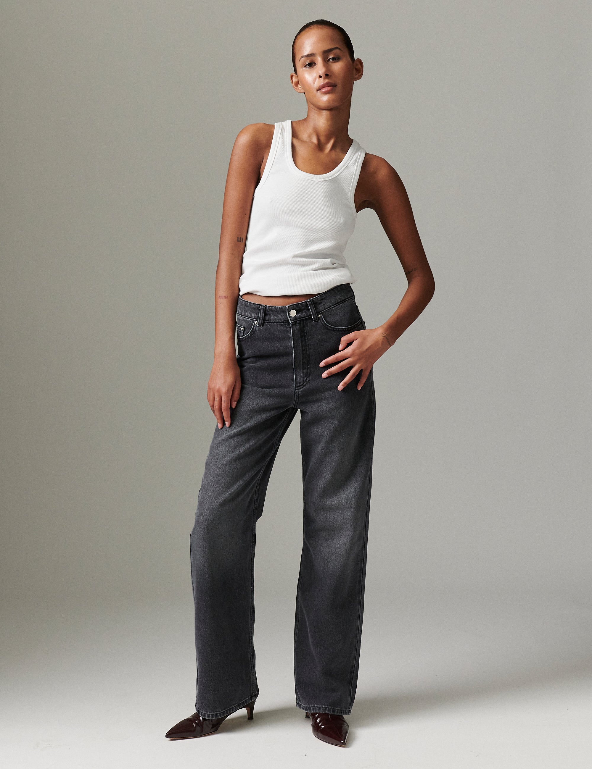 DAY Birger ét Mikkelsen Cai - Rigid Denim Stretch Jeans 190303 BLACK