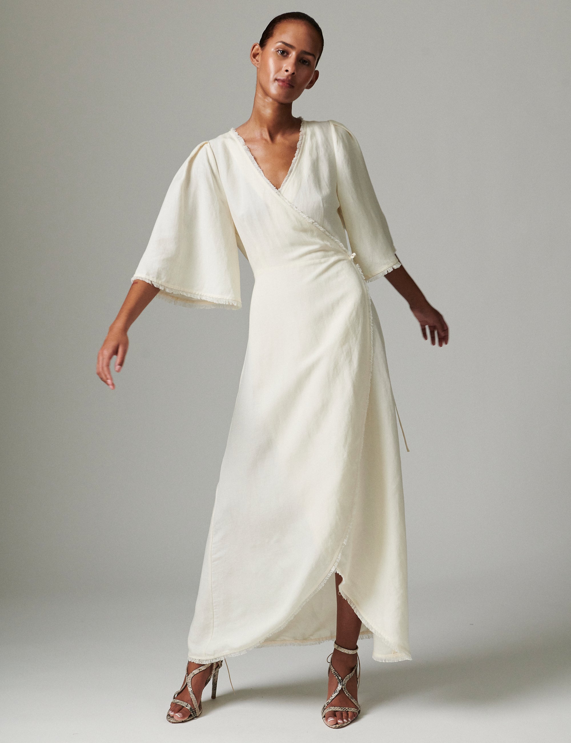 linen structured dress Max Mara Linen Button Down Long Dress | Camel main image 1