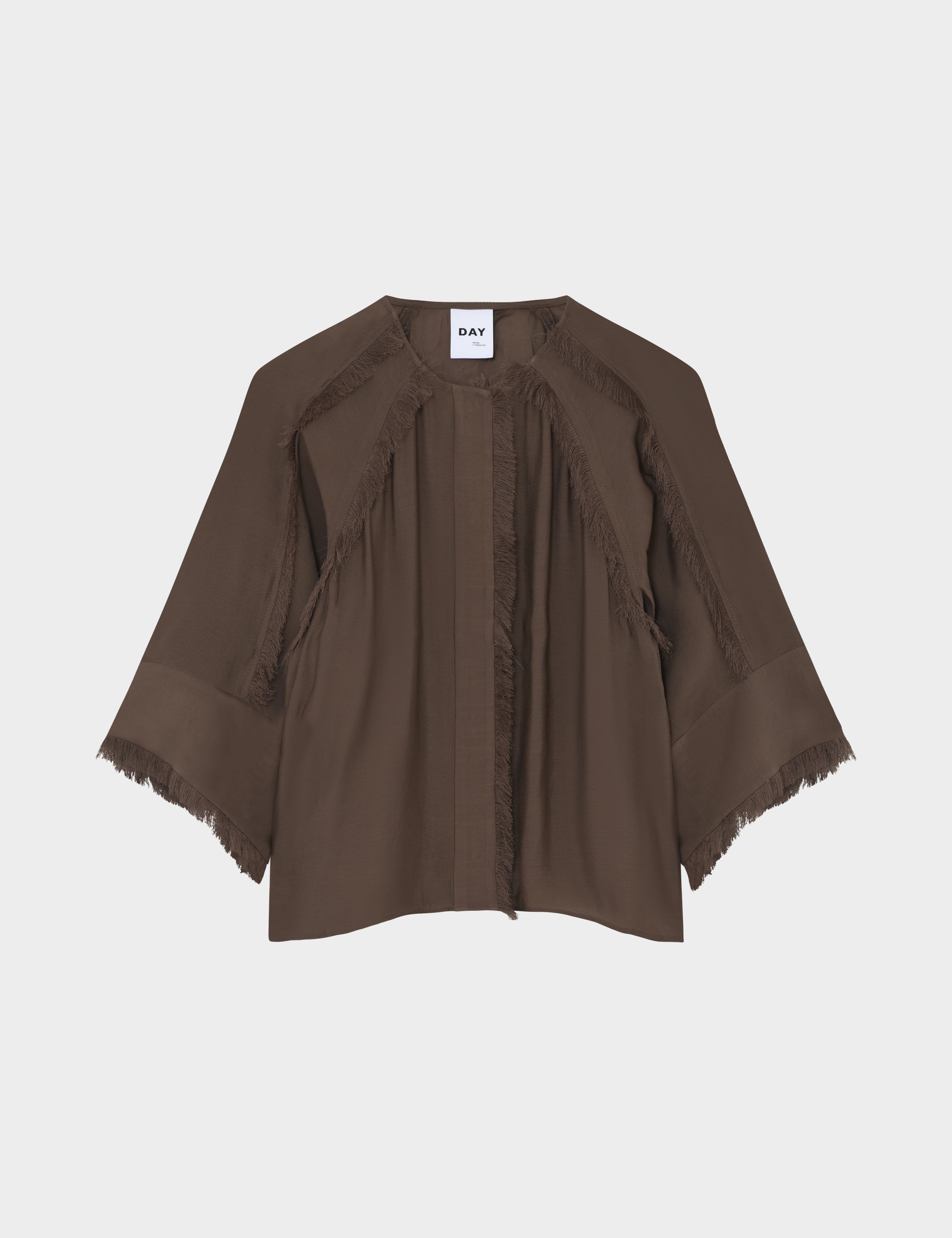 DAY Birger ét Mikkelsen Cassie - Sheer Fringes Shirts & Blouses 190809. CHOCOLATE CHIP