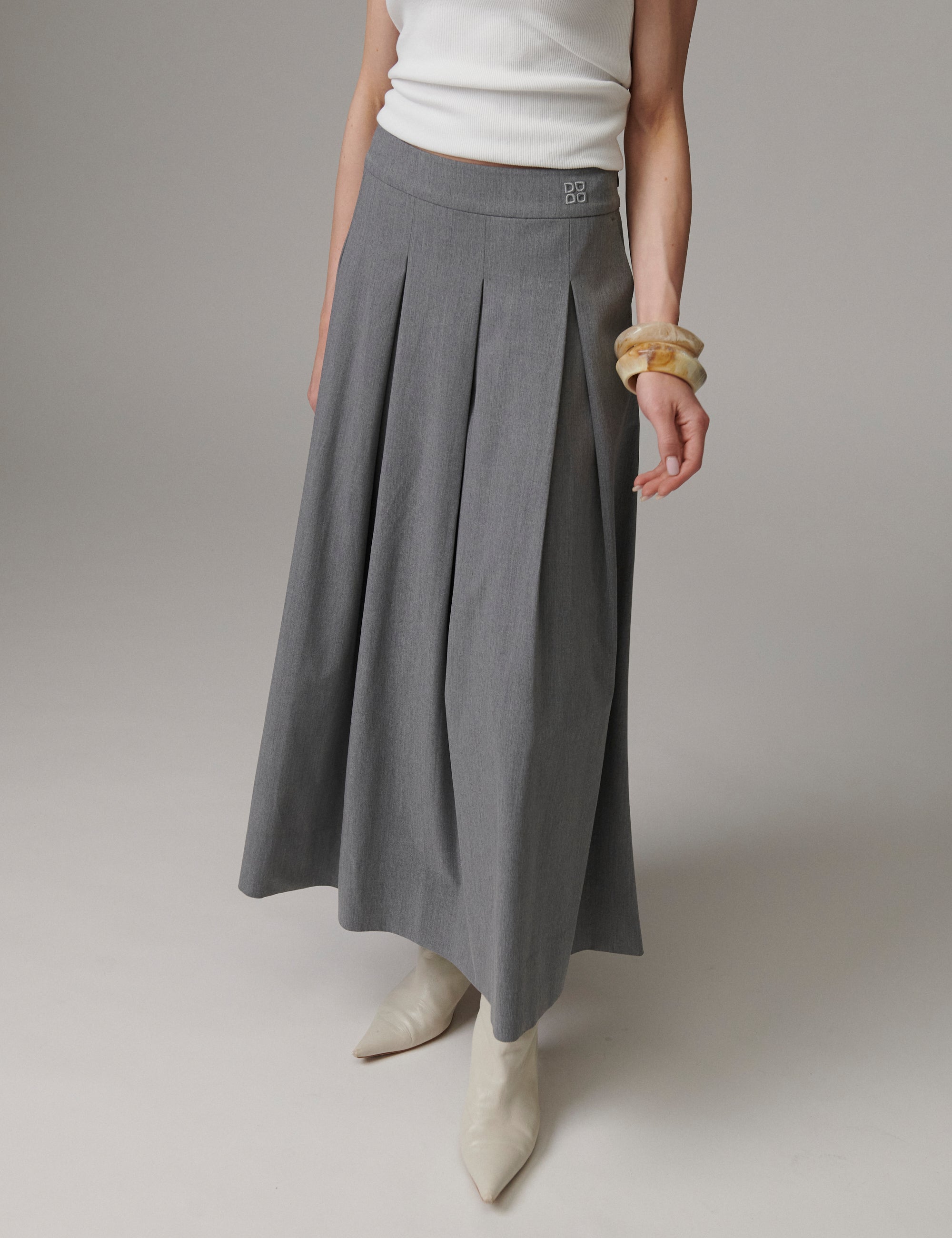 DAY Birger ét Mikkelsen Chai - Classic Gab Skirt 500006 Medium Grey Melange