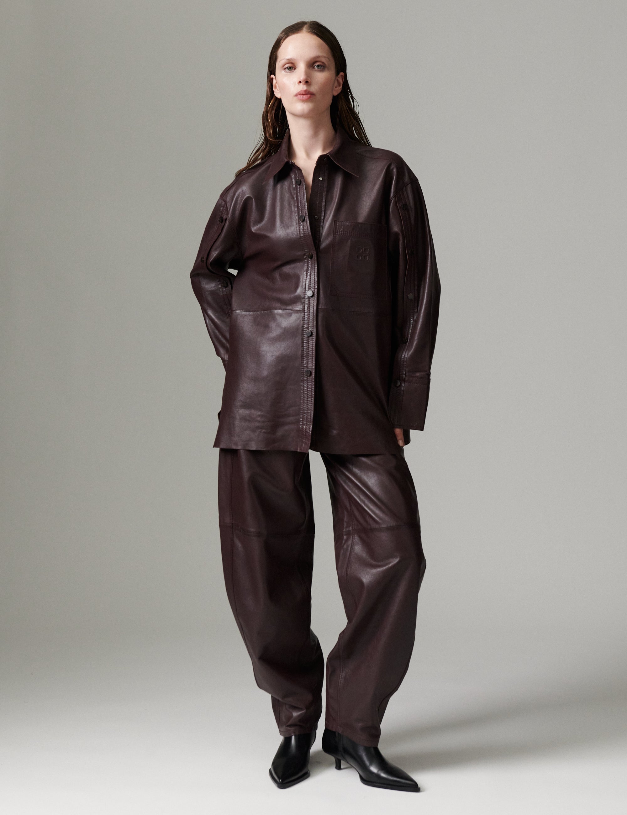 DAY Birger ét Mikkelsen DAYBarrollo - Polished Lamb - Pants Pants 191619 FUDGE