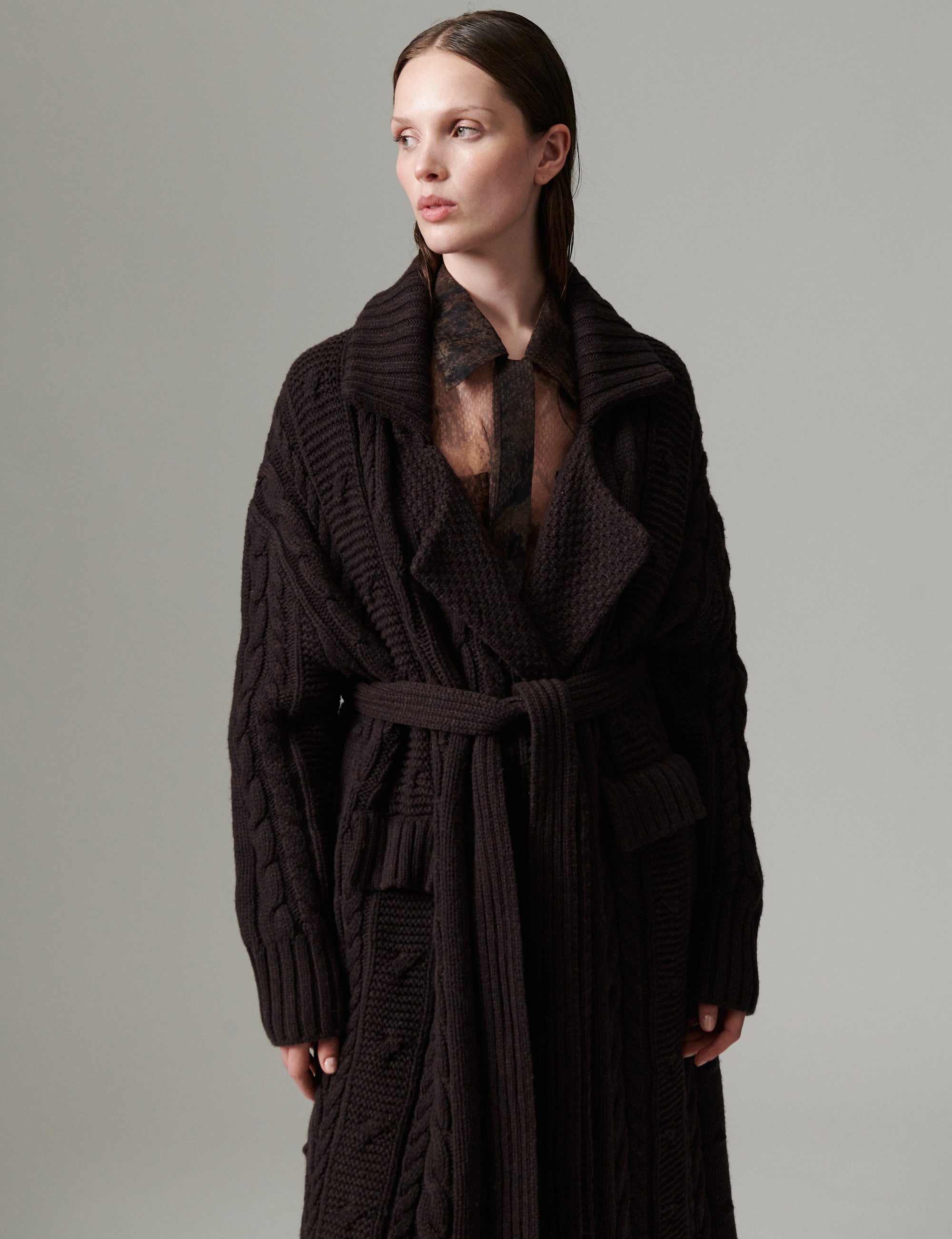 DAY Birger ét Mikkelsen DAYCoatigan - Cabel - Cardigan Cardigan 191018 Ganache