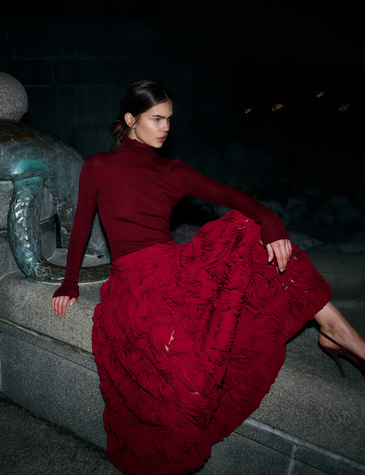 DAY Birger ét Mikkelsen DAYMaylee - Ruffled lacy - Skirt Skirt 09042 Biking Red