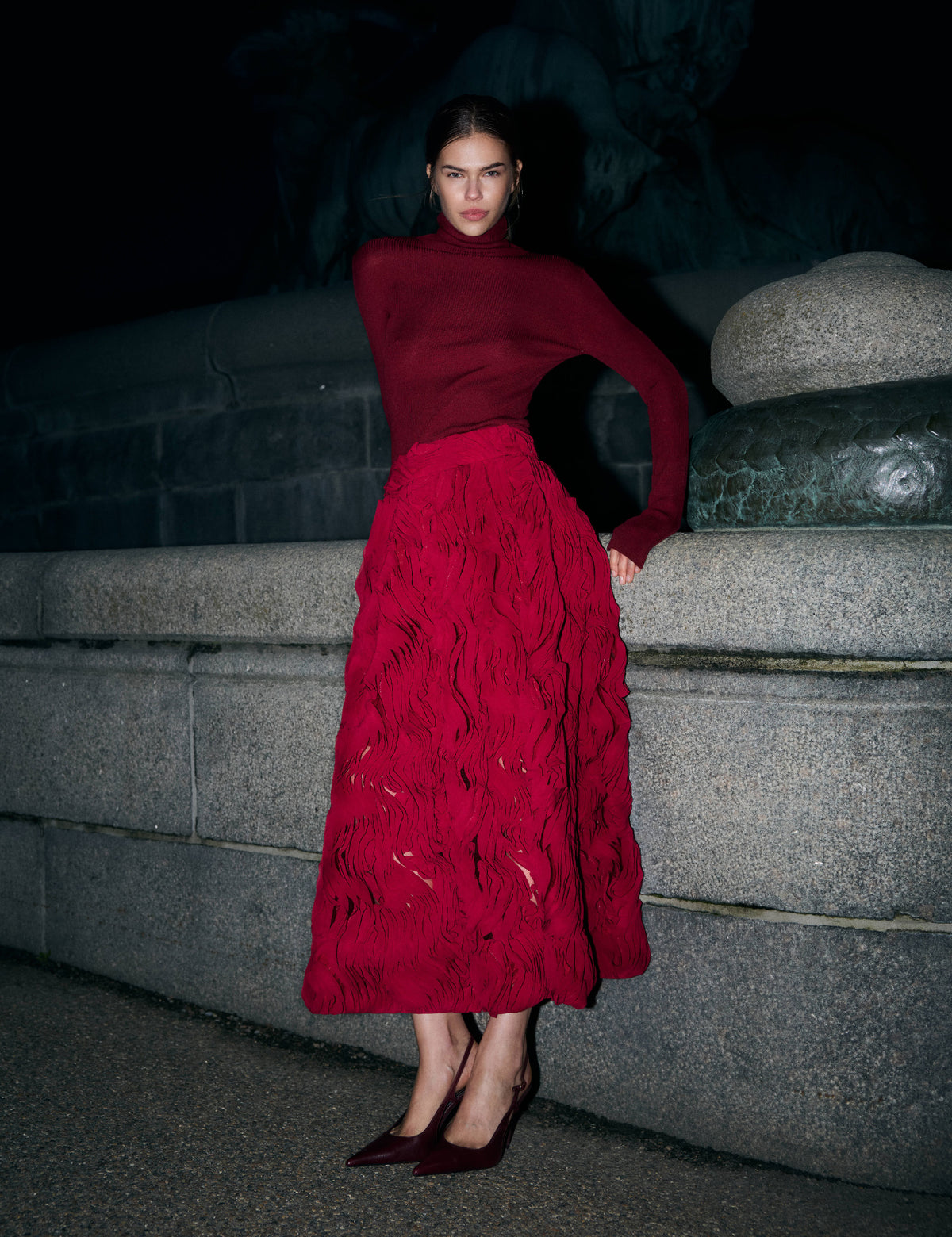 DAY Birger ét Mikkelsen DAYMaylee - Ruffled lacy - Skirt Skirt 09042 Biking Red