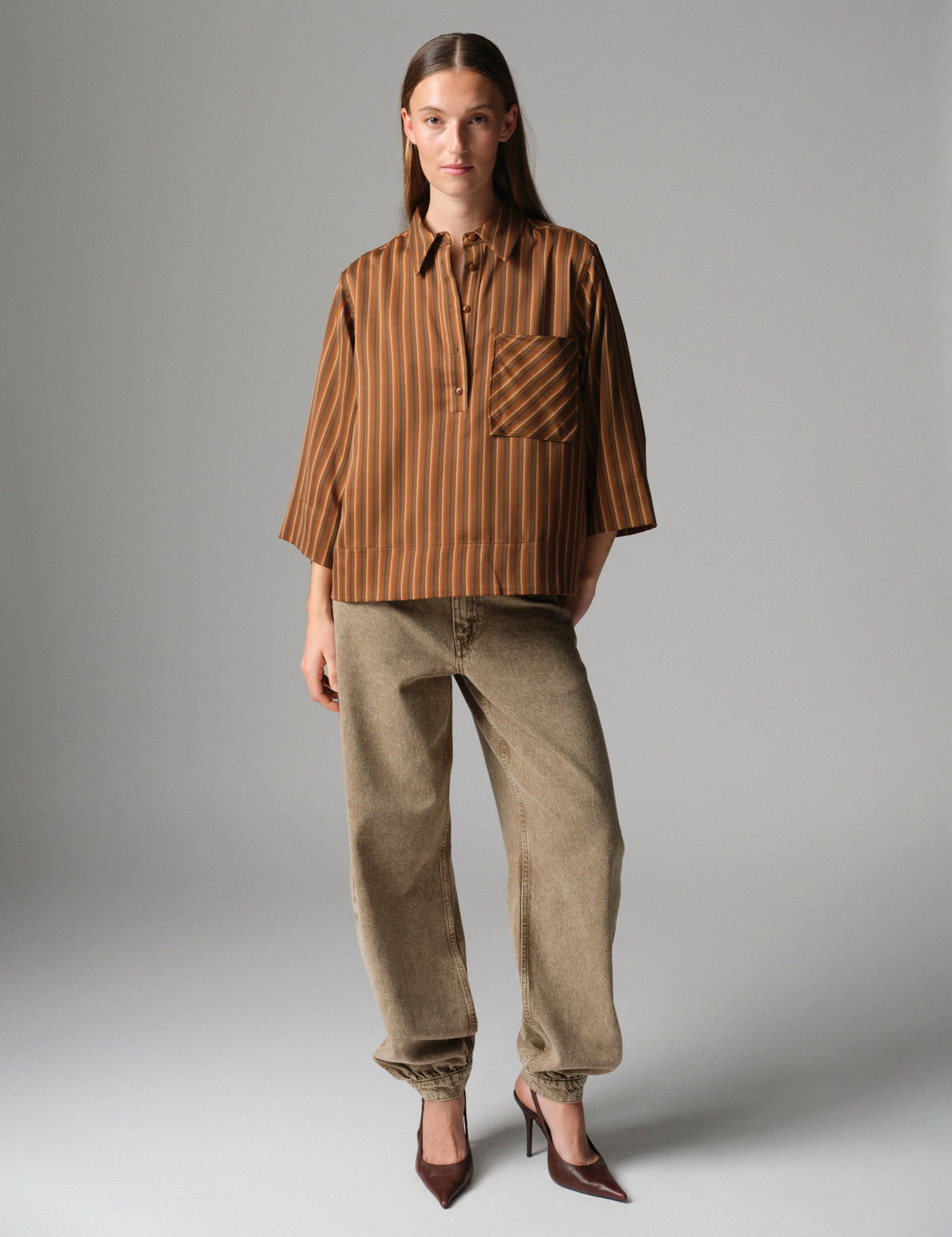 DAY Birger ét Mikkelsen DAYMira -Chic Stripes - Blouse Blouse 10083 Brown stripe
