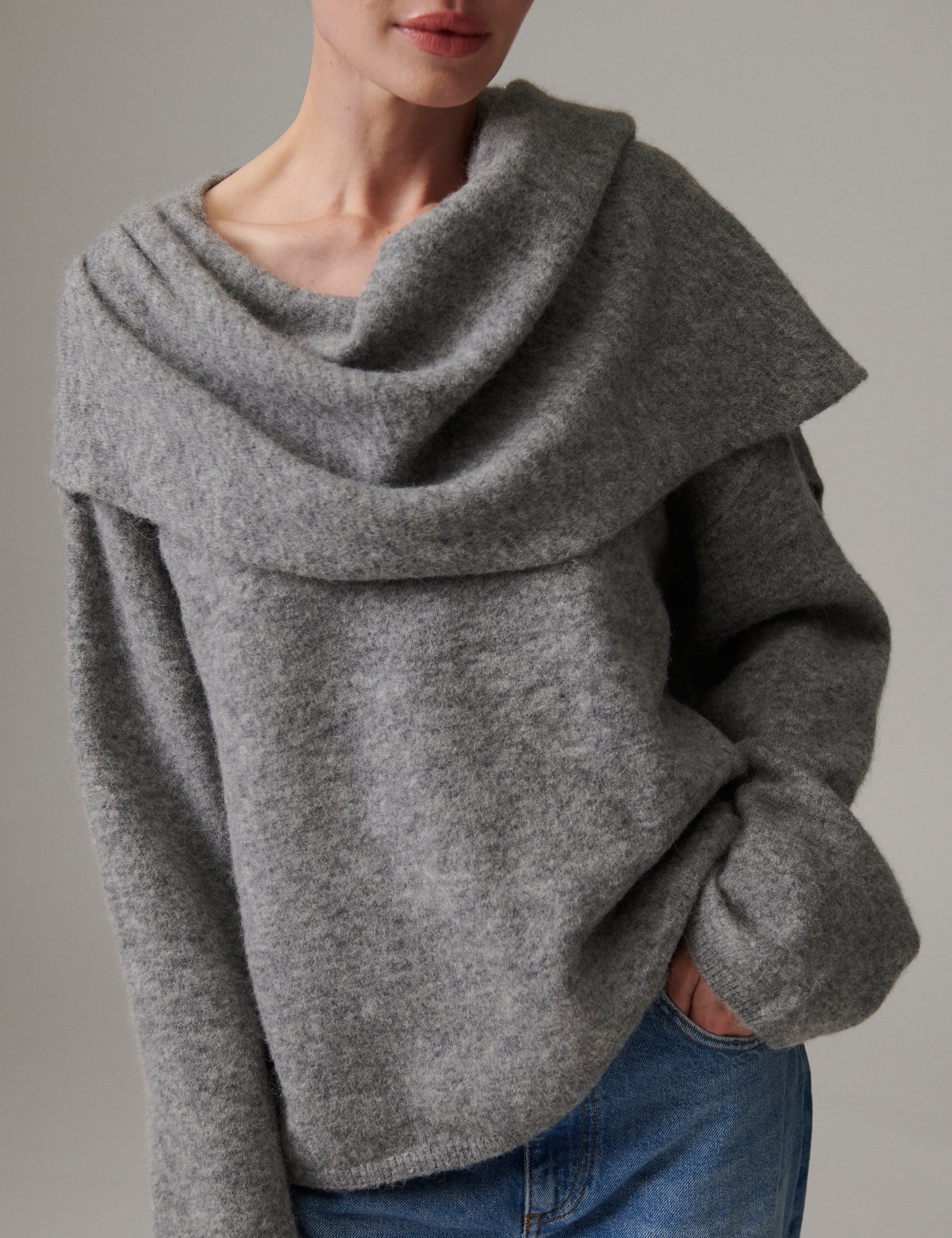 DAY Birger ét Mikkelsen DAYScarf - Cozy Days Pullover 11991 Medium Grey Mel.