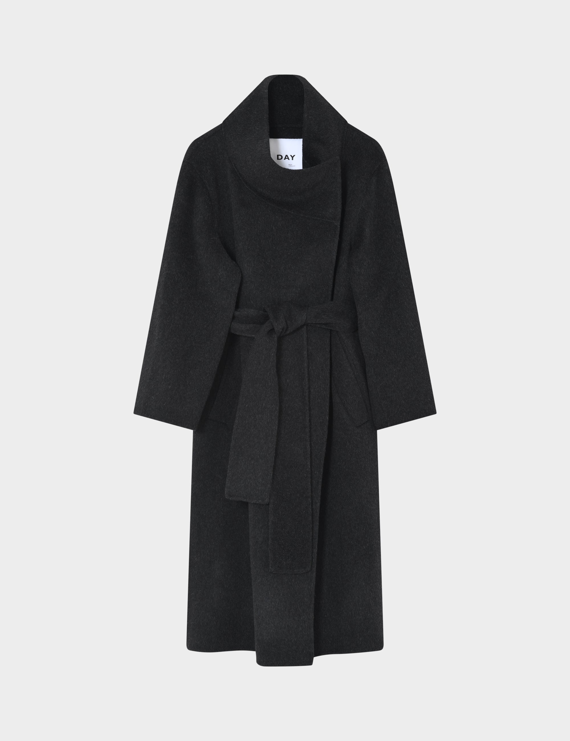 DAY Birger ét Mikkelsen DAYTeme - Bonded Soft Wool - Coat Coat 500003 Dark Grey Melange