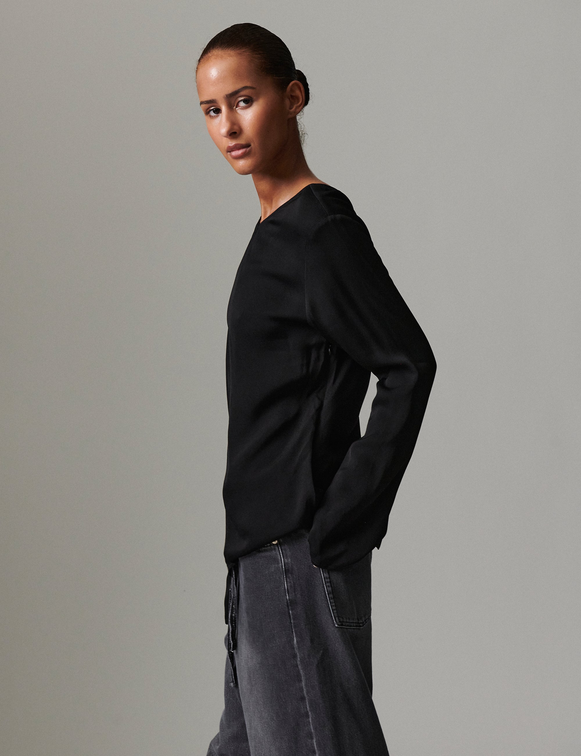 DAY Birger ét Mikkelsen Dee - Matte Crepe Tops & T-Shirts 190303 Black