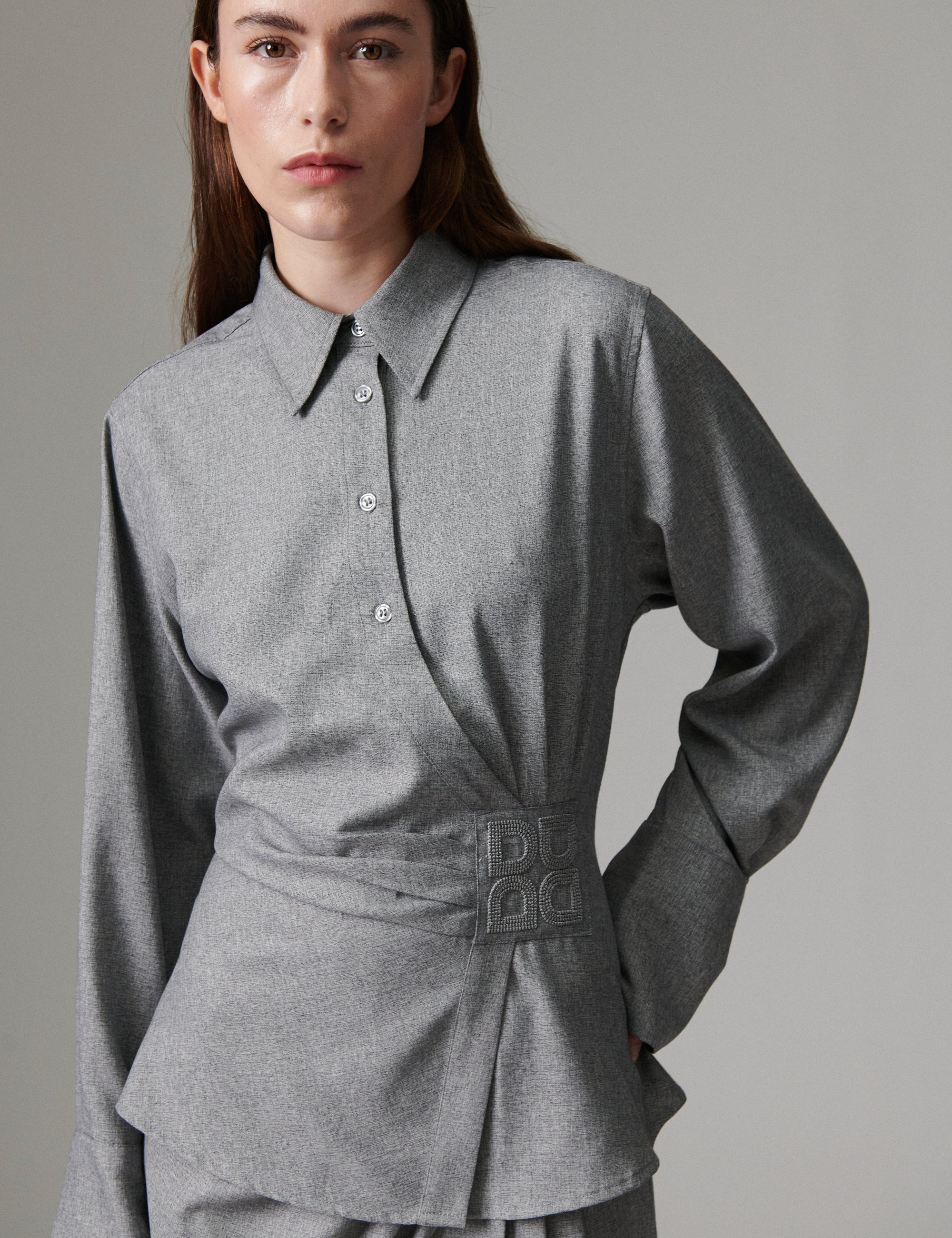 DAY Birger ét Mikkelsen Domi - Corporate Day - Blouse Blouse 500006 Medium Grey Melange