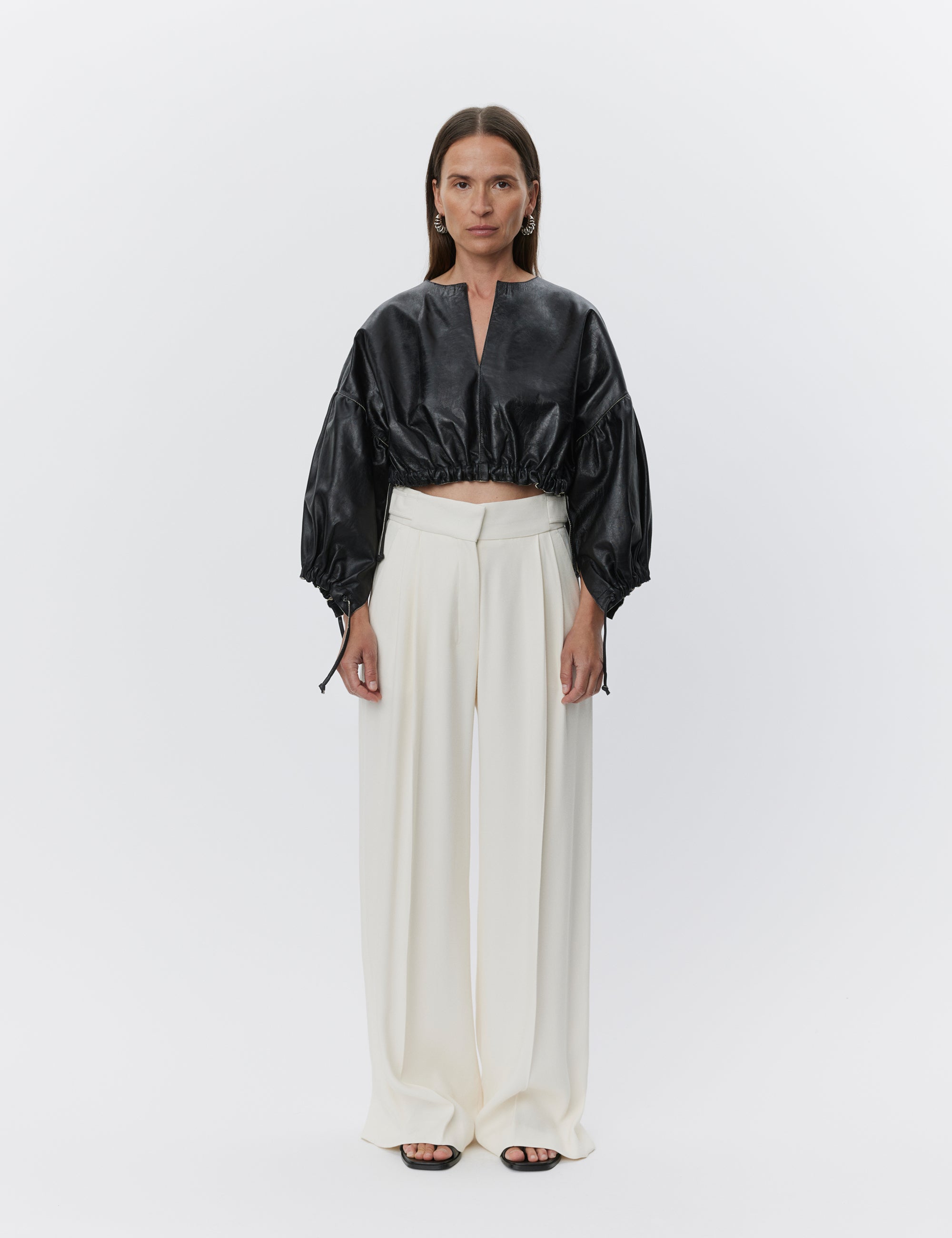 DAY Birger ét Mikkelsen Dorothy - Fine Polished Leather Shirts & Blouses 190303 BLACK