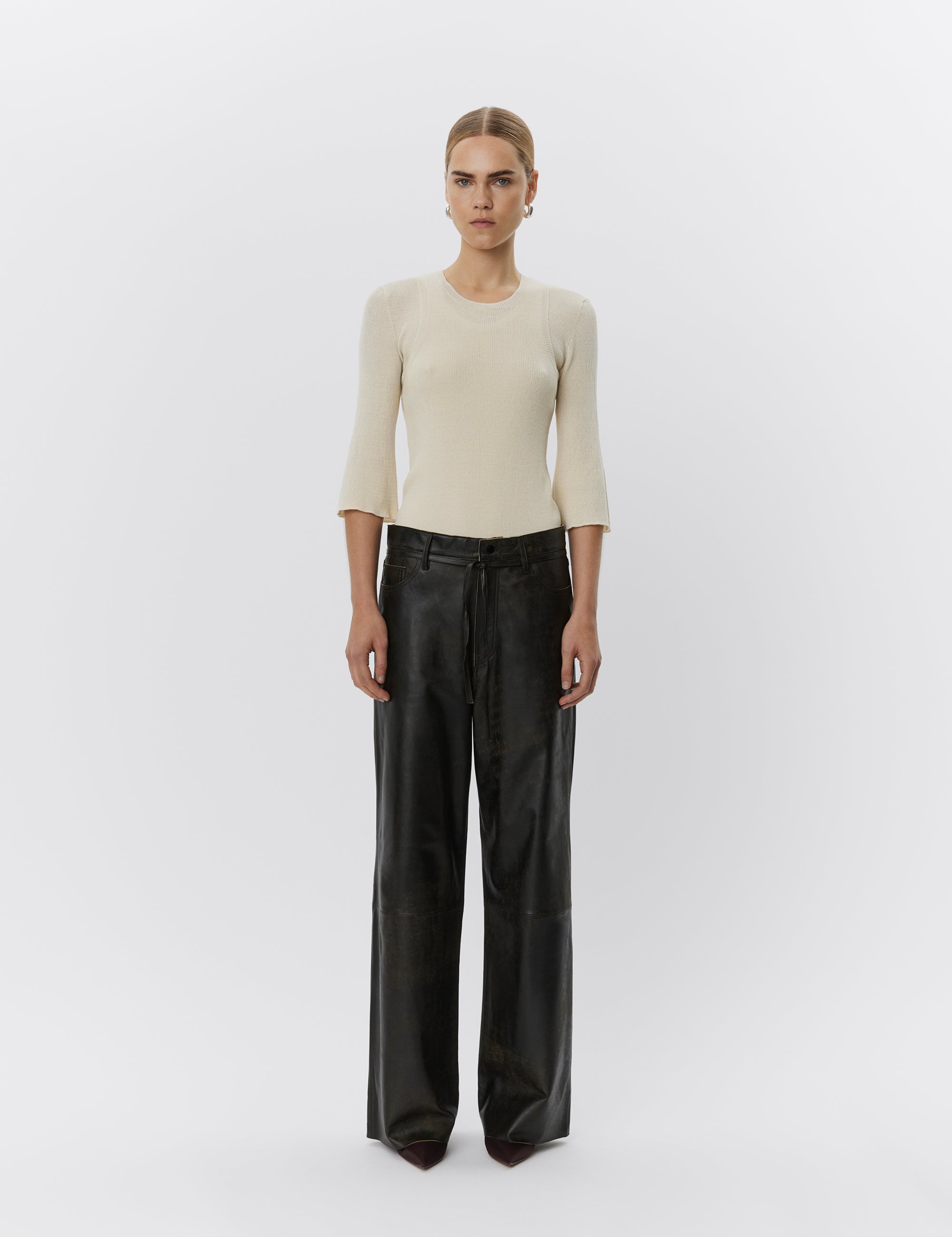 DAY Birger ét Mikkelsen Elijah - Leather Contemporary Pants 191103 ESPRESSO