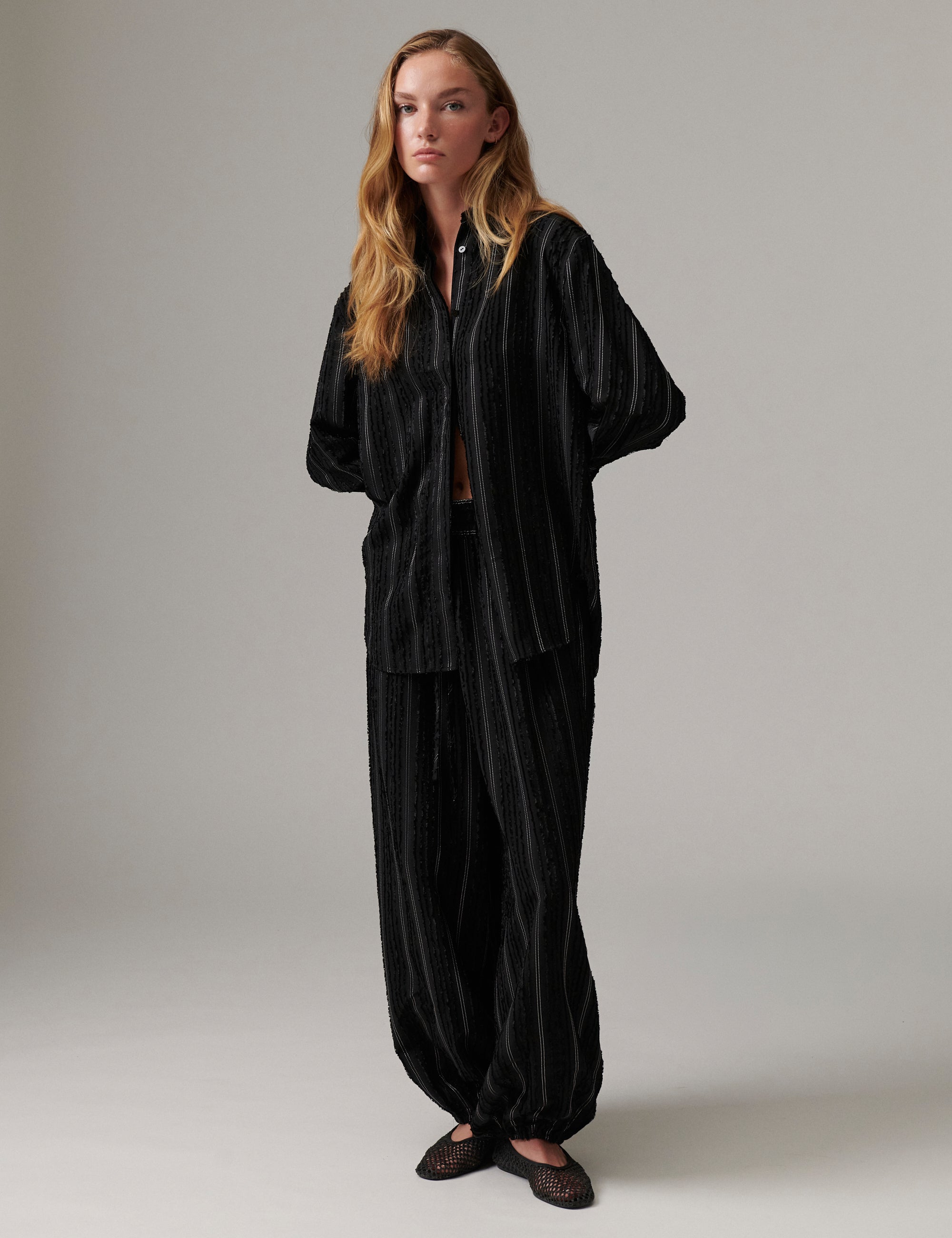 DAY Birger ét Mikkelsen Harsha - Raw Stripes - Pants Shirt 12000 Black