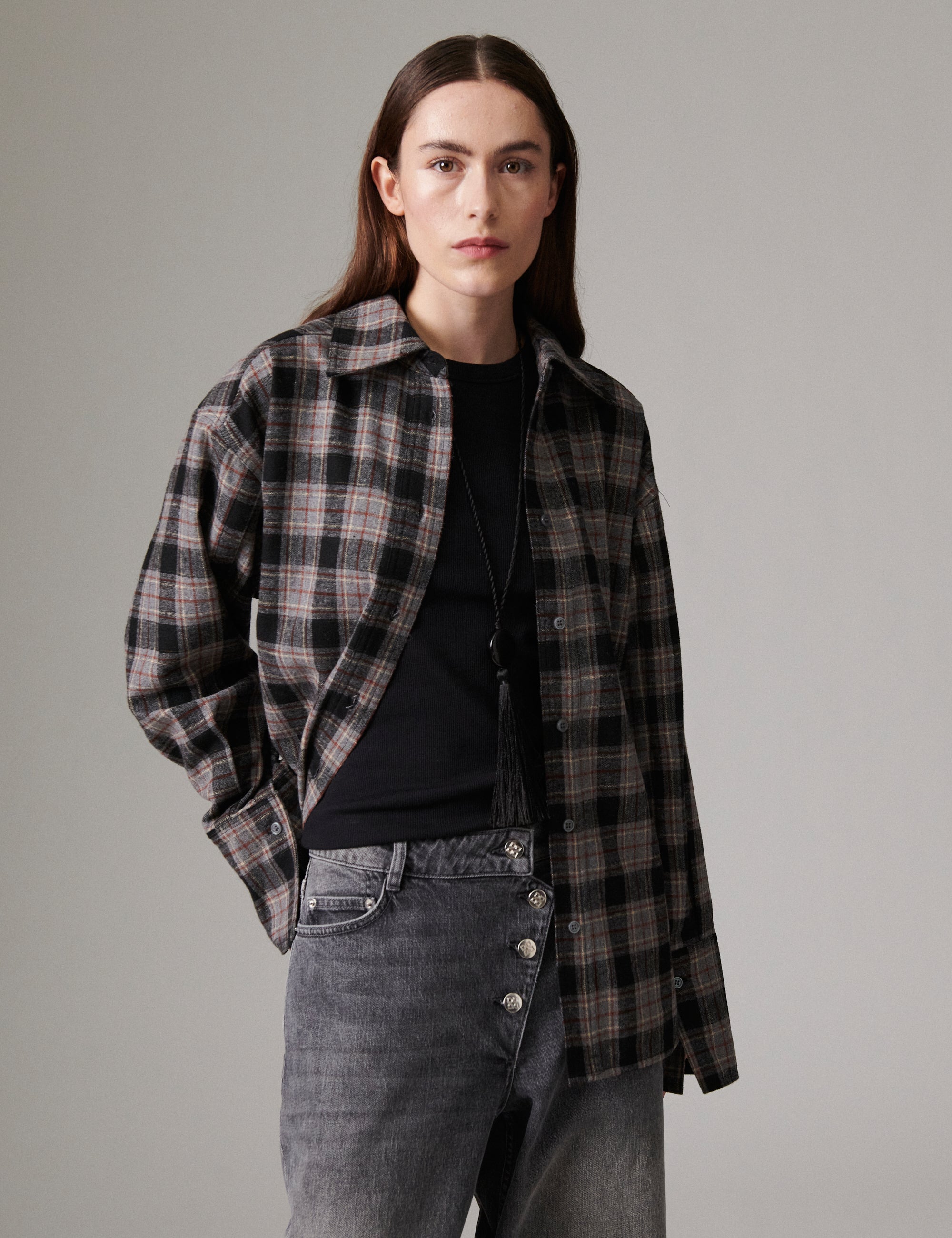 DAY Birger ét Mikkelsen Henri - Flannel Luxe - Shirt Shirt 500006 Medium Grey Melange