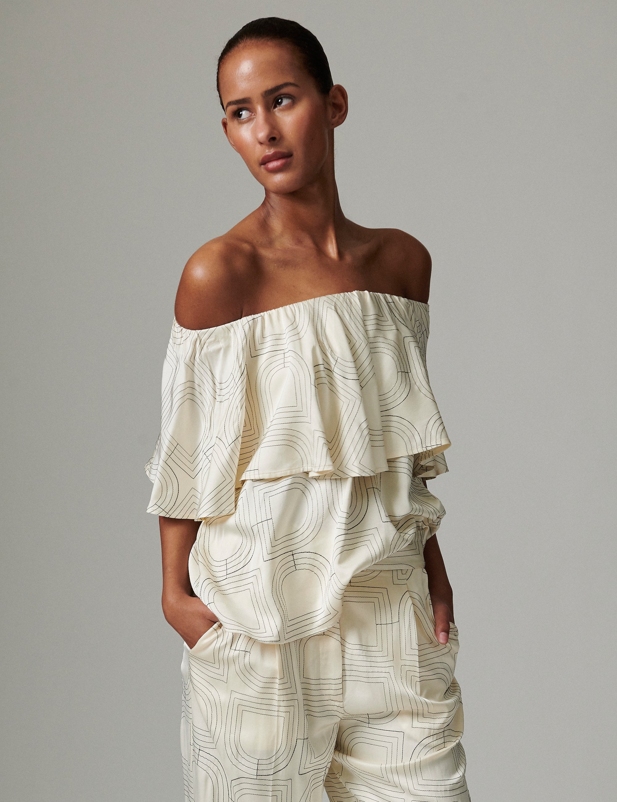 DAY Birger ét Mikkelsen Hon - Fluid Viscose Stitch Tops & T-Shirts 110605 JET STREAM