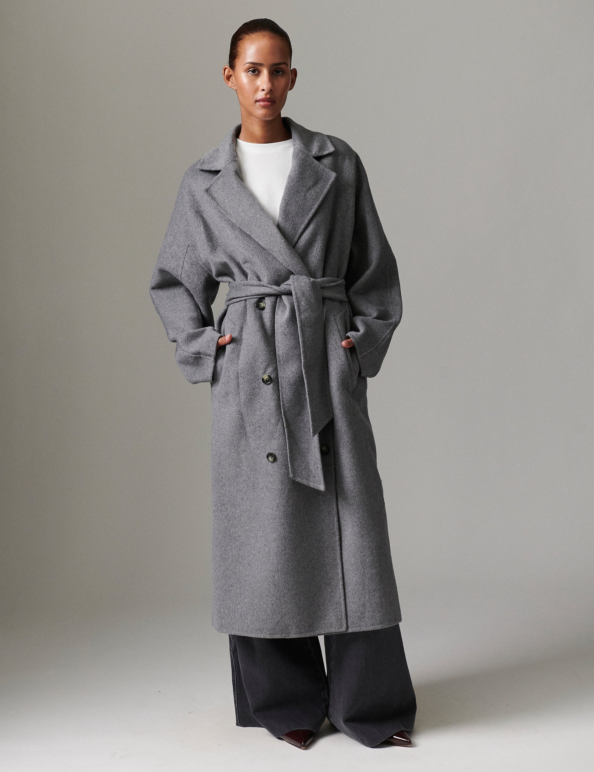 Howard - Double Faced Wool - Medium Grey Melange