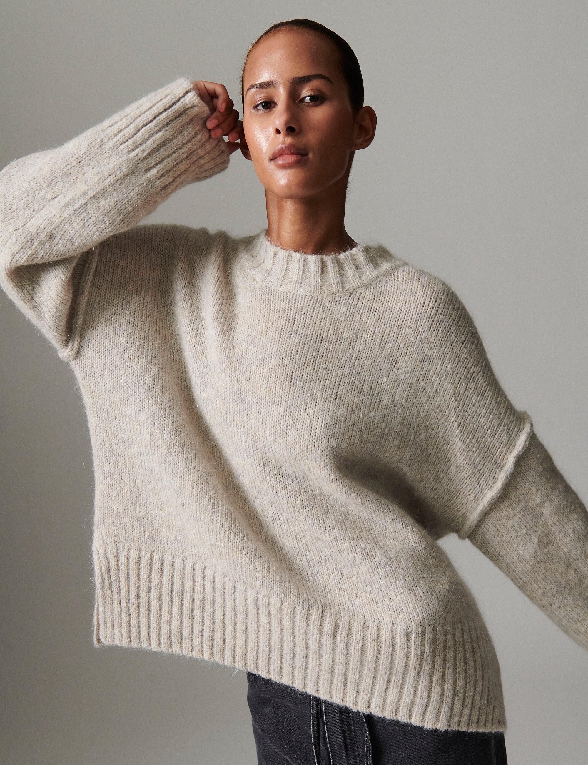 DAY Birger ét Mikkelsen Josie - Soft Mohair Pullover 500036 Light Grey Melange