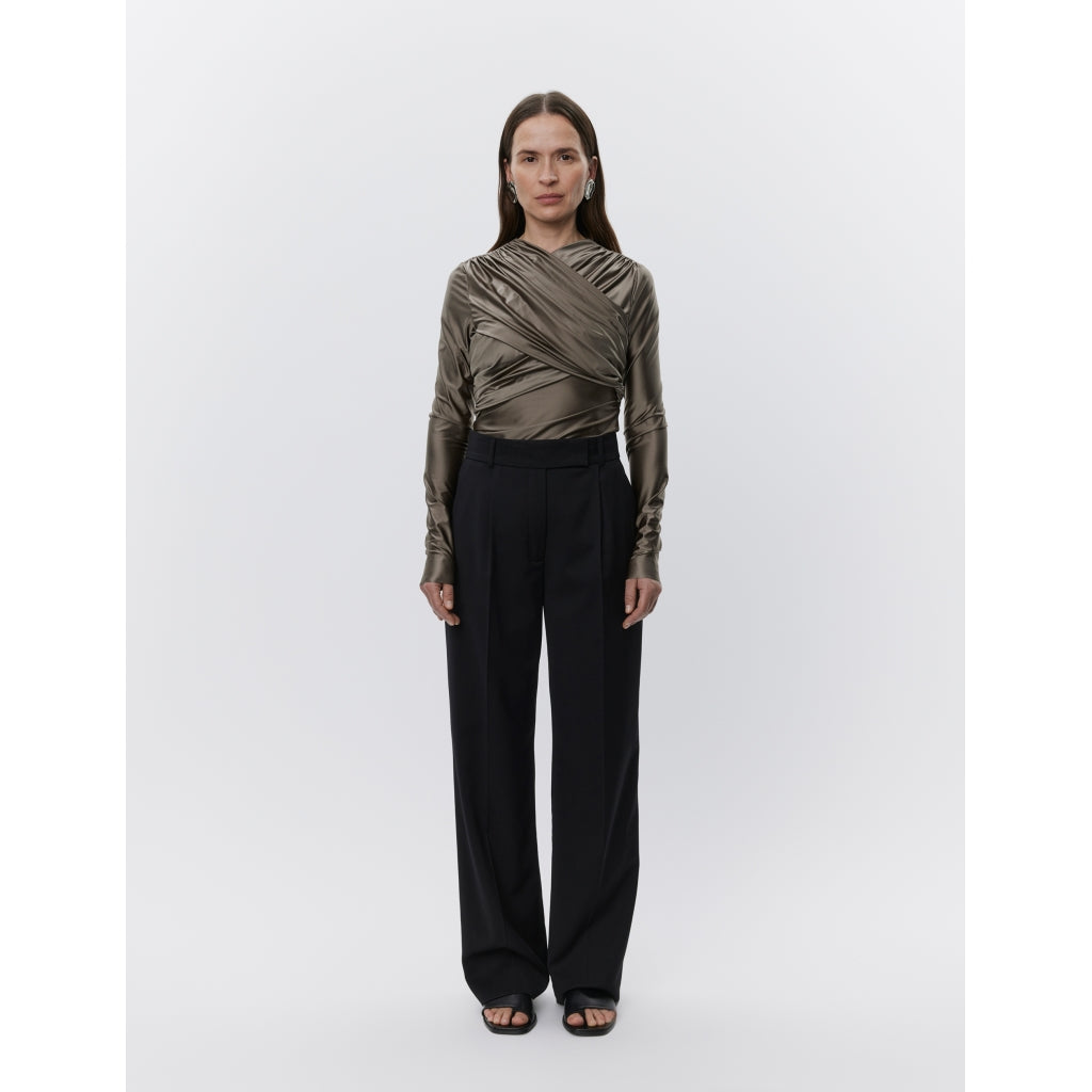DAY Birger ét Mikkelsen Kira - Glossy Stretch Tops & T-Shirts 190303 BLACK