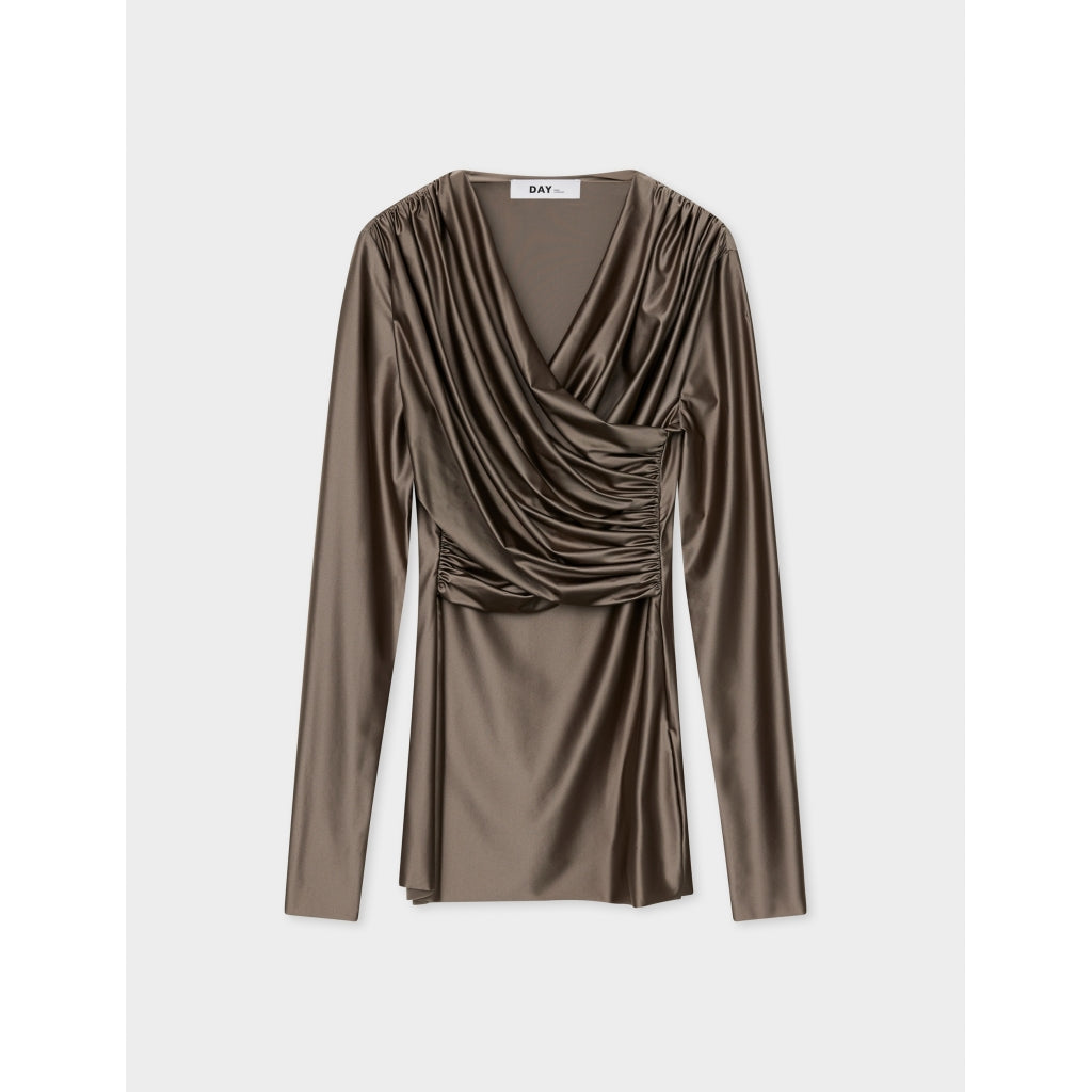 DAY Birger ét Mikkelsen Kira - Glossy Stretch Tops & T-Shirts 190303 BLACK