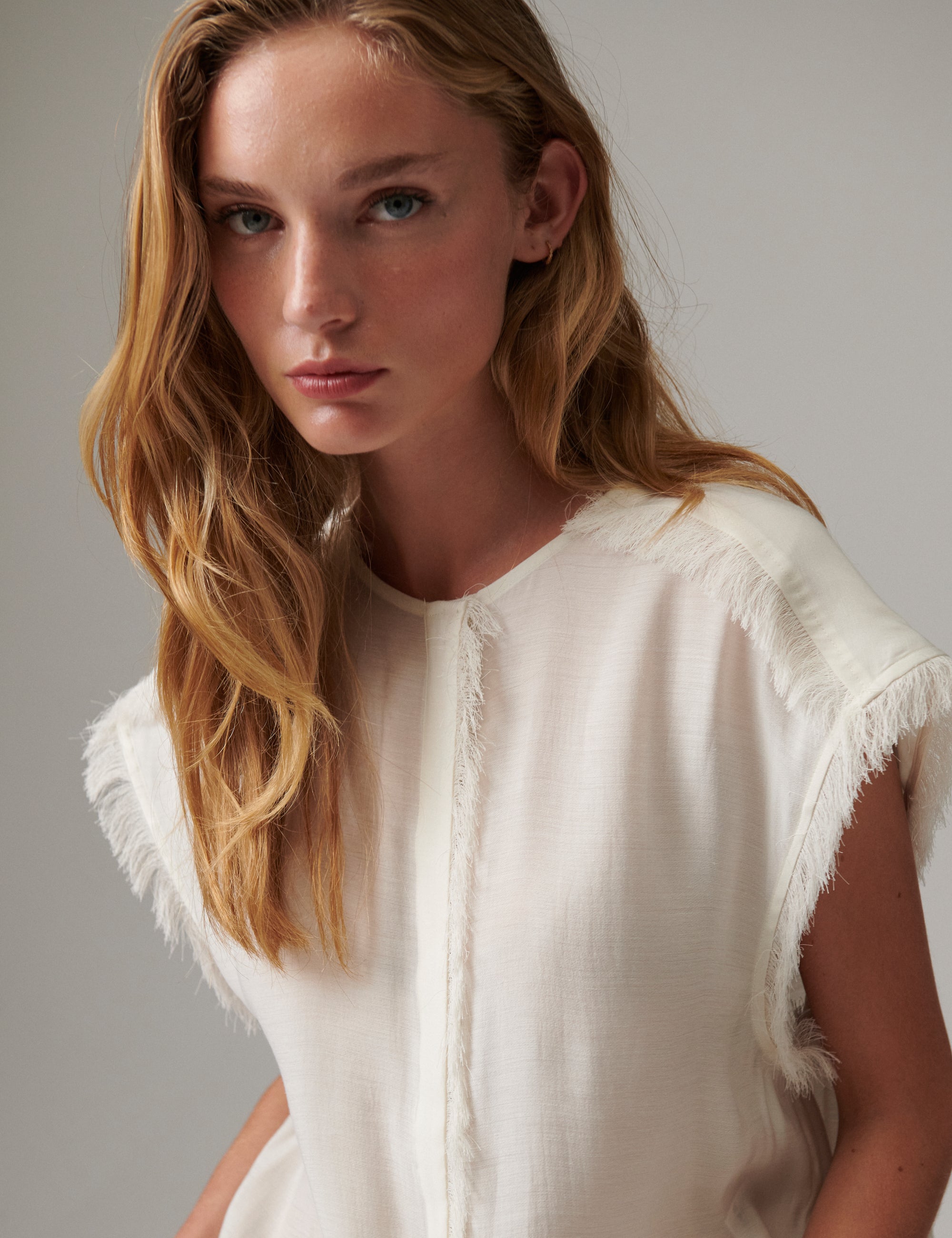 DAY Birger ét Mikkelsen Kua - Sheer Fringes - Top Top 110605 Jet Stream