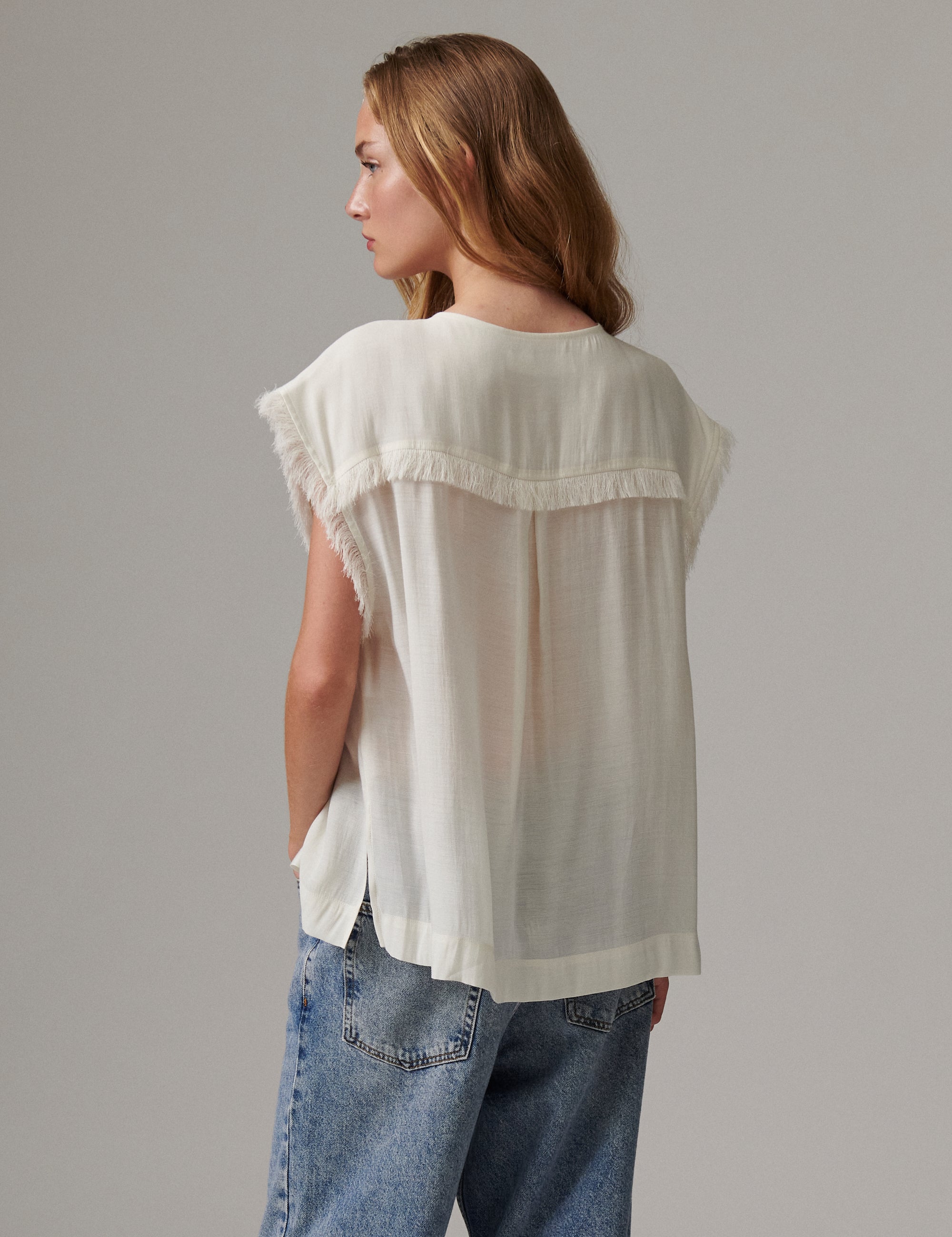 DAY Birger ét Mikkelsen Kua - Sheer Fringes - Top Top 110605 Jet Stream