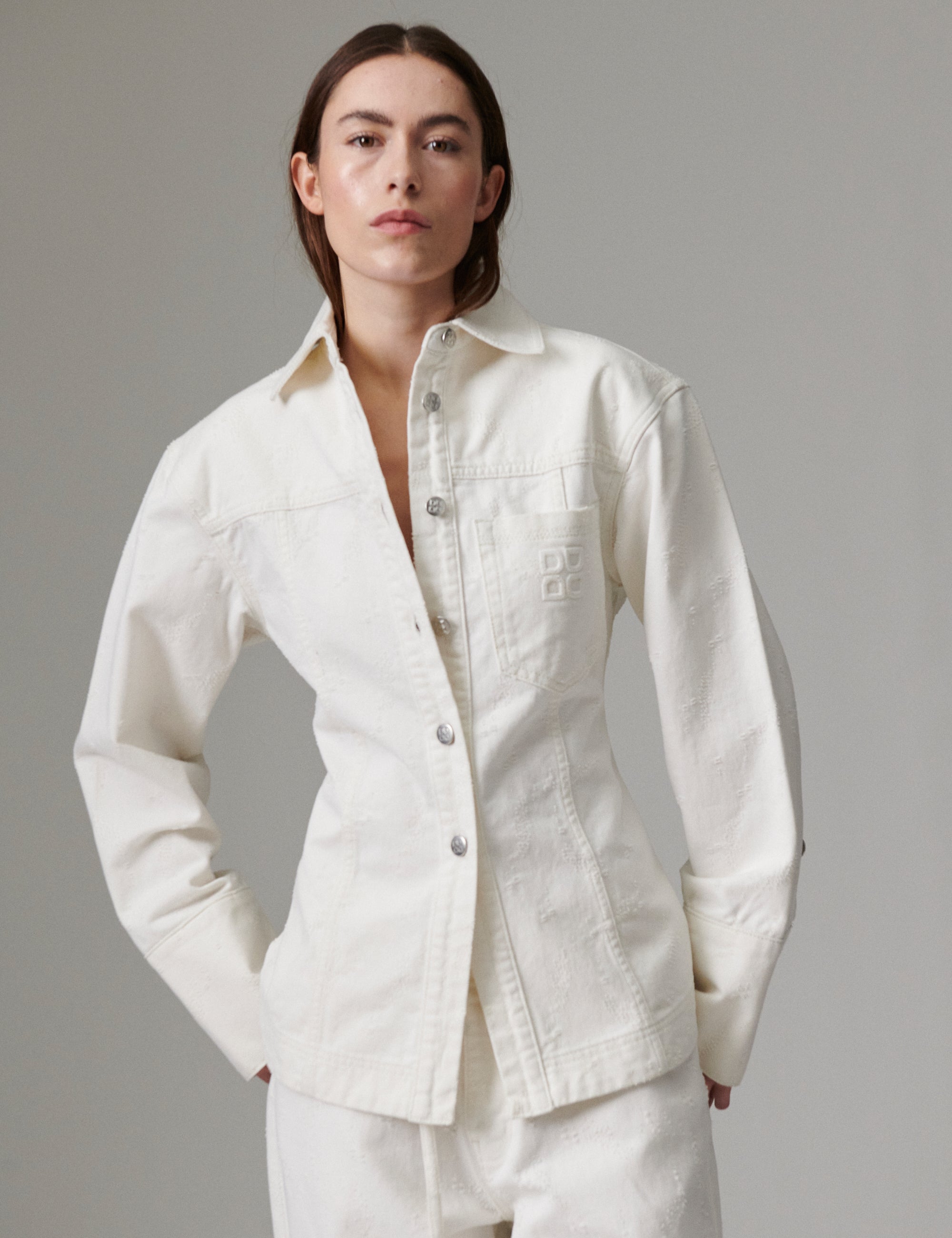 DAY Birger ét Mikkelsen Liesl - Distressed Canvas - Shirt Shirt 110605 Jet Stream