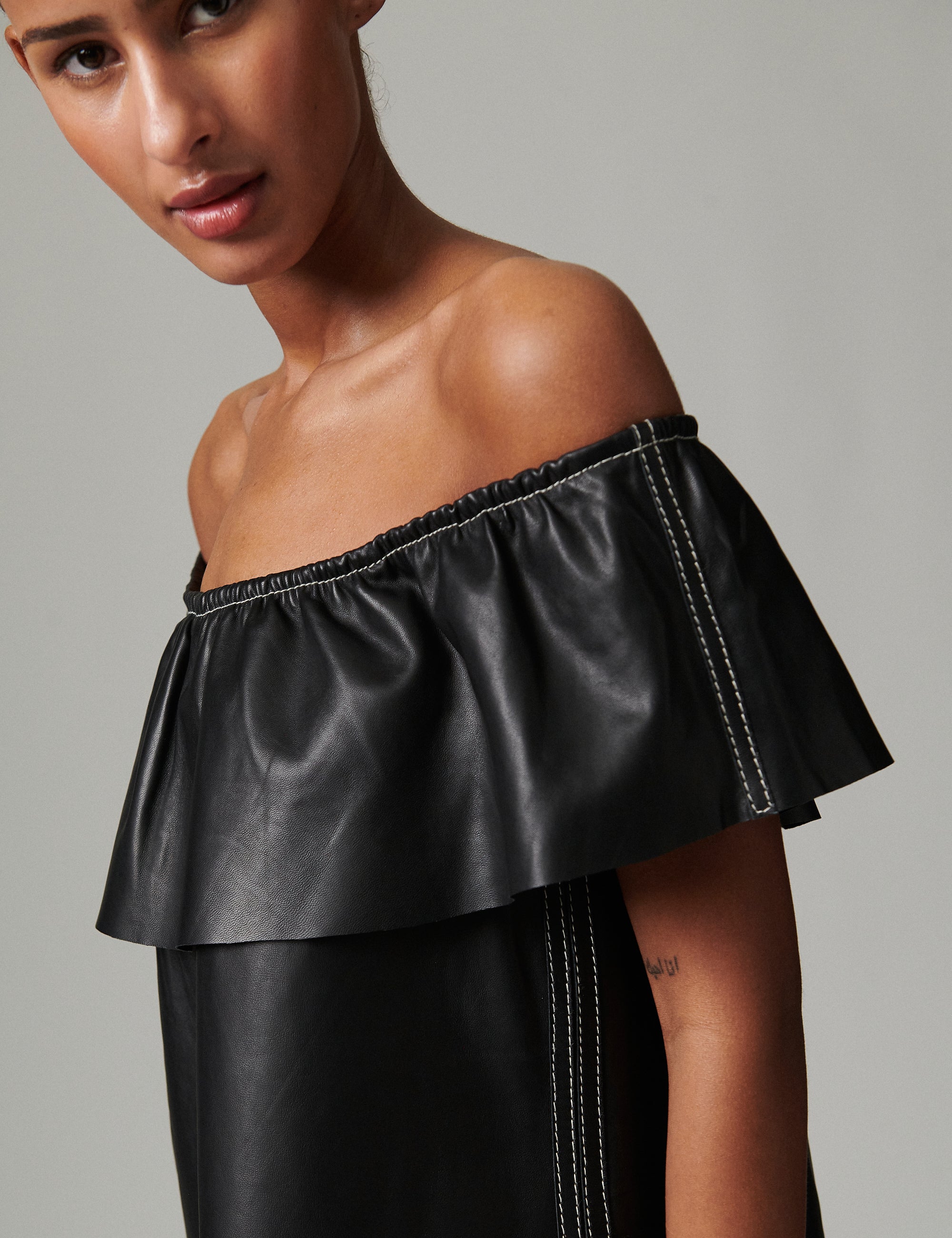 DAY Birger ét Mikkelsen Lira - Soft Lamb Leather Tops & T-Shirts 190303 BLACK