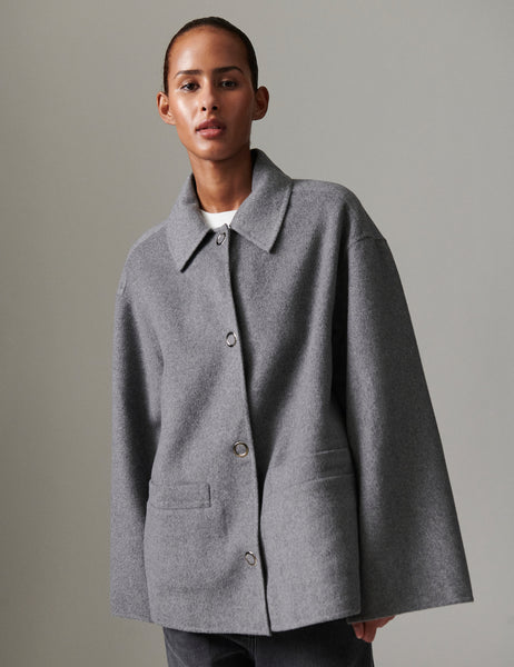 Matteo - Double faced Wool - Medium Grey Melange