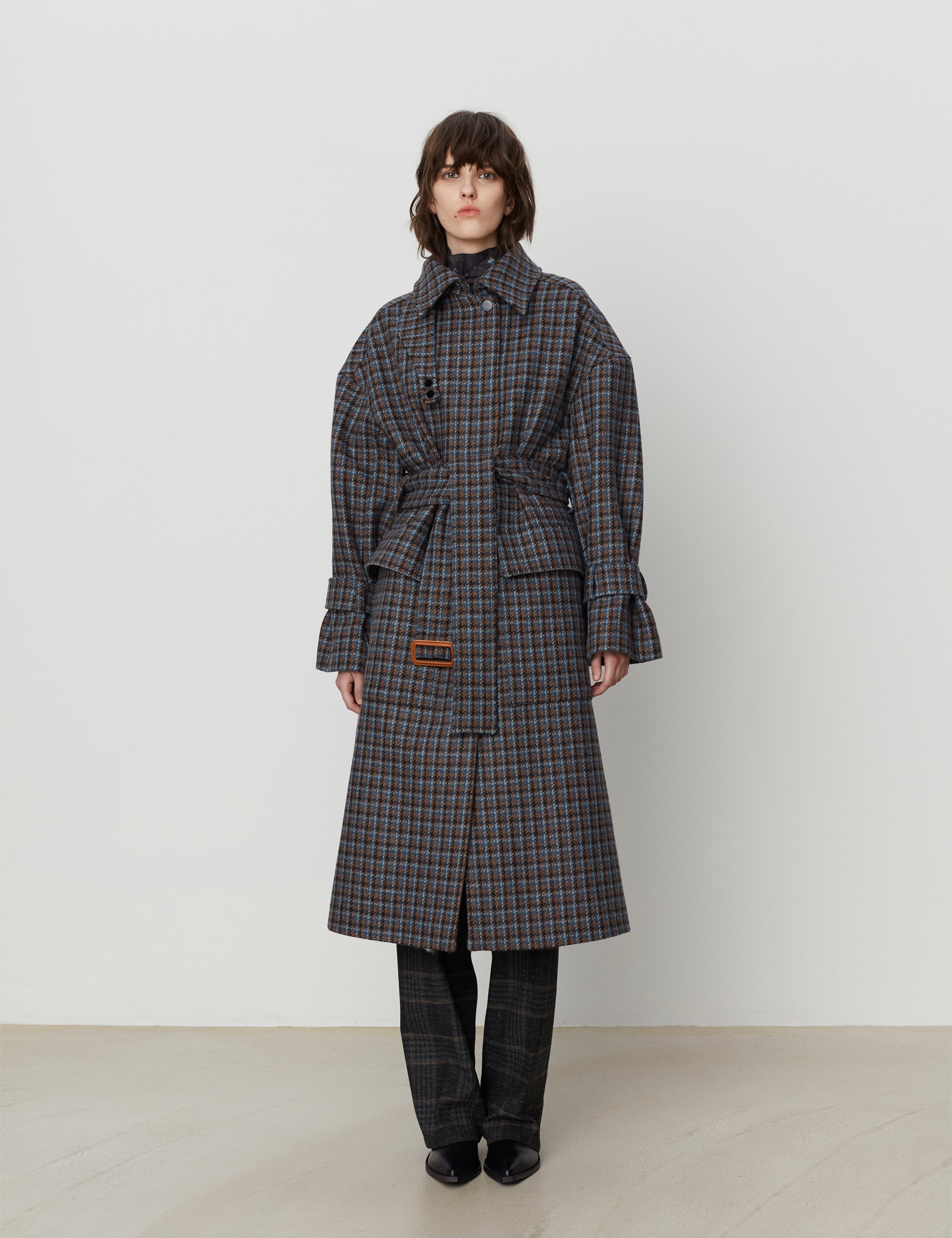 DAY Birger ét Mikkelsen Orson - Checked Wool Coats 500056 GREY MELANGE