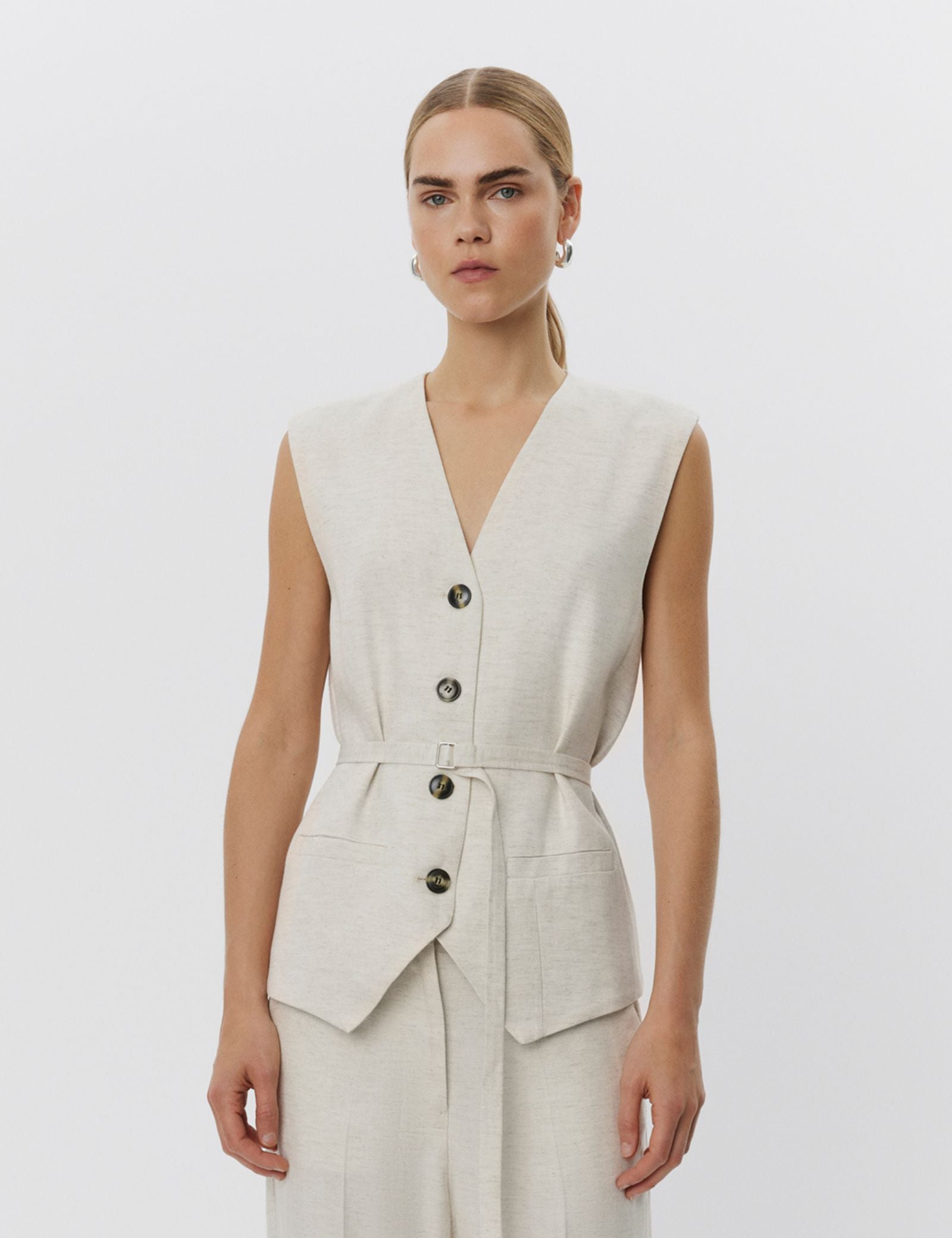 DAY Birger ét Mikkelsen Palmer - Summer Tweed Waistcoat 120110 PISTACHIO SHELL.