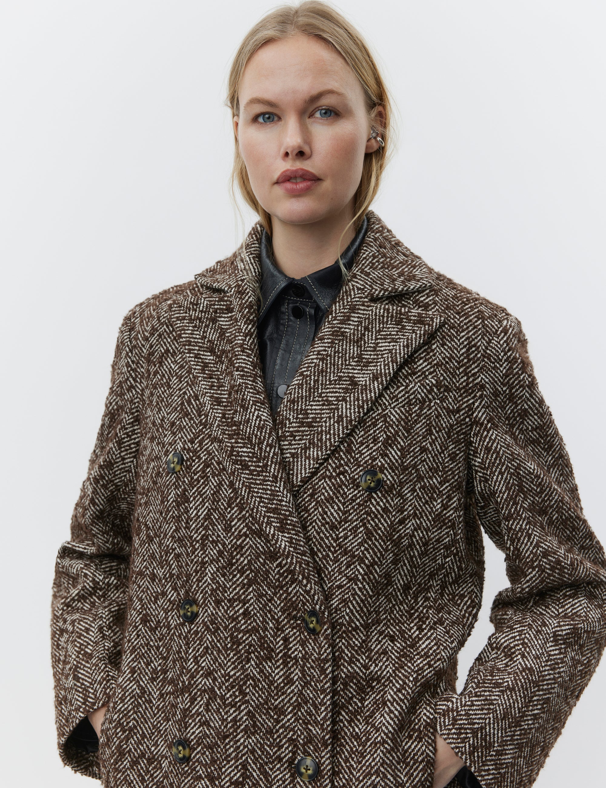 DAY Birger ét Mikkelsen Philippine - Heavy Slub Wool Coats & Jackets 191110 CHOCOLATE PLUM