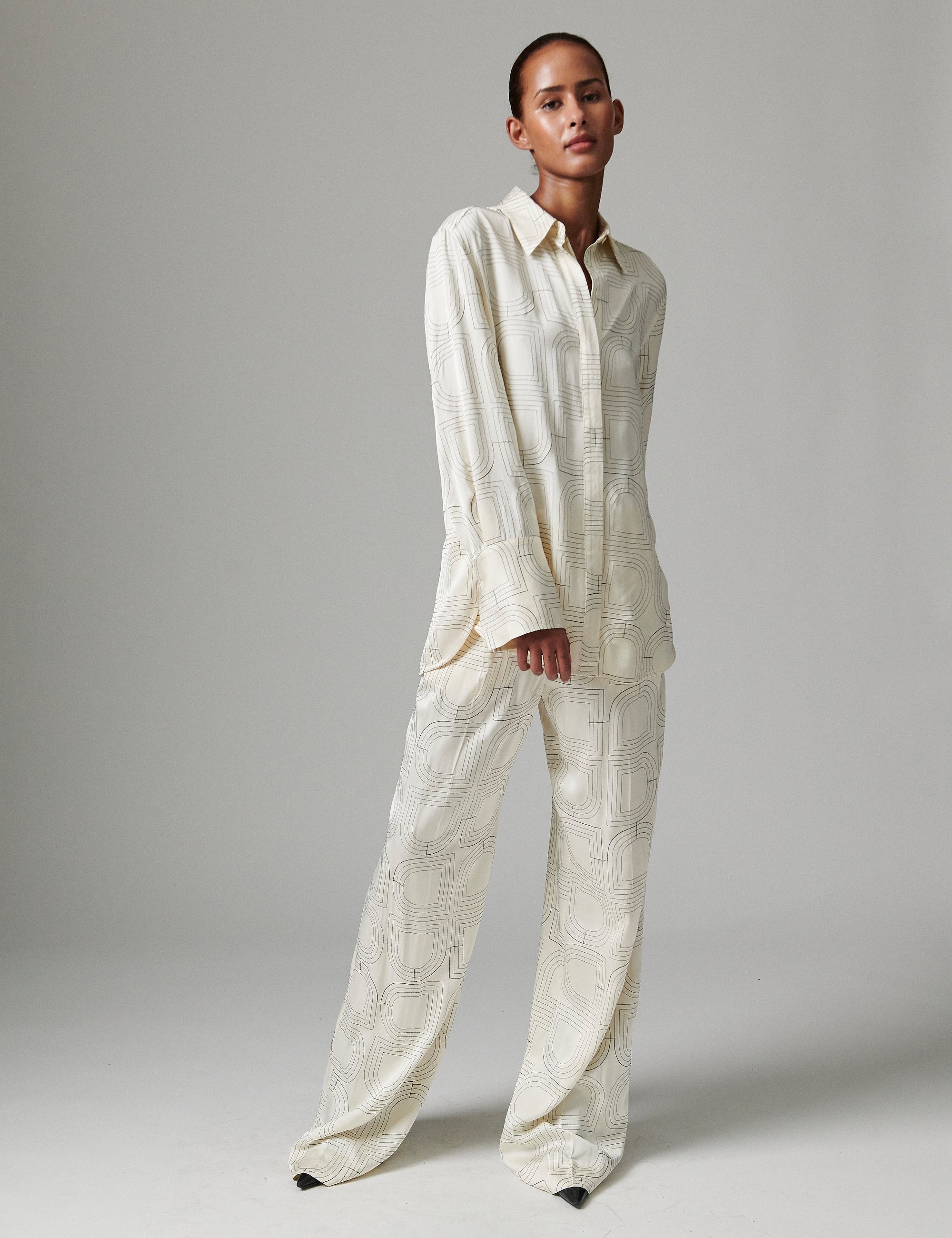 DAY Birger ét Mikkelsen Plyma- Fluid Viscose Stitch Tops & T-Shirts 110605 JET STREAM