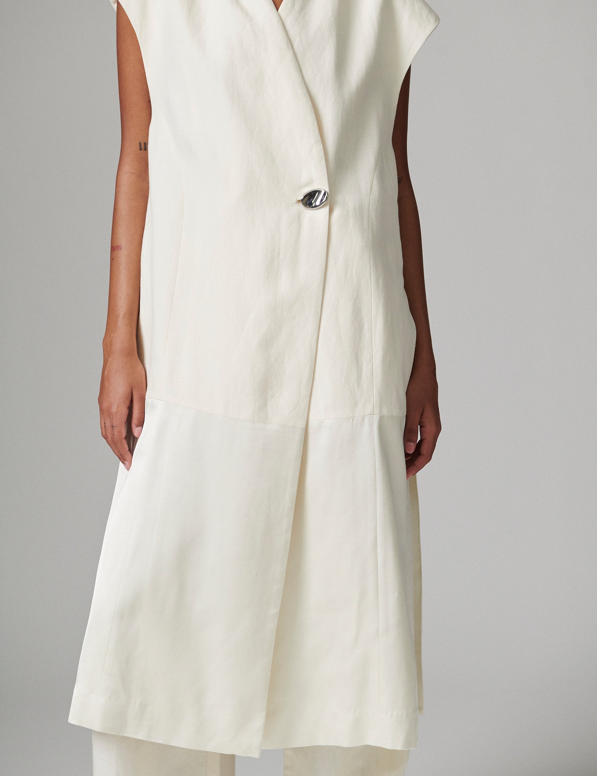 DAY Birger ét Mikkelsen Rorina - Contrast Linen Waistcoat 110605 JETSTREAM